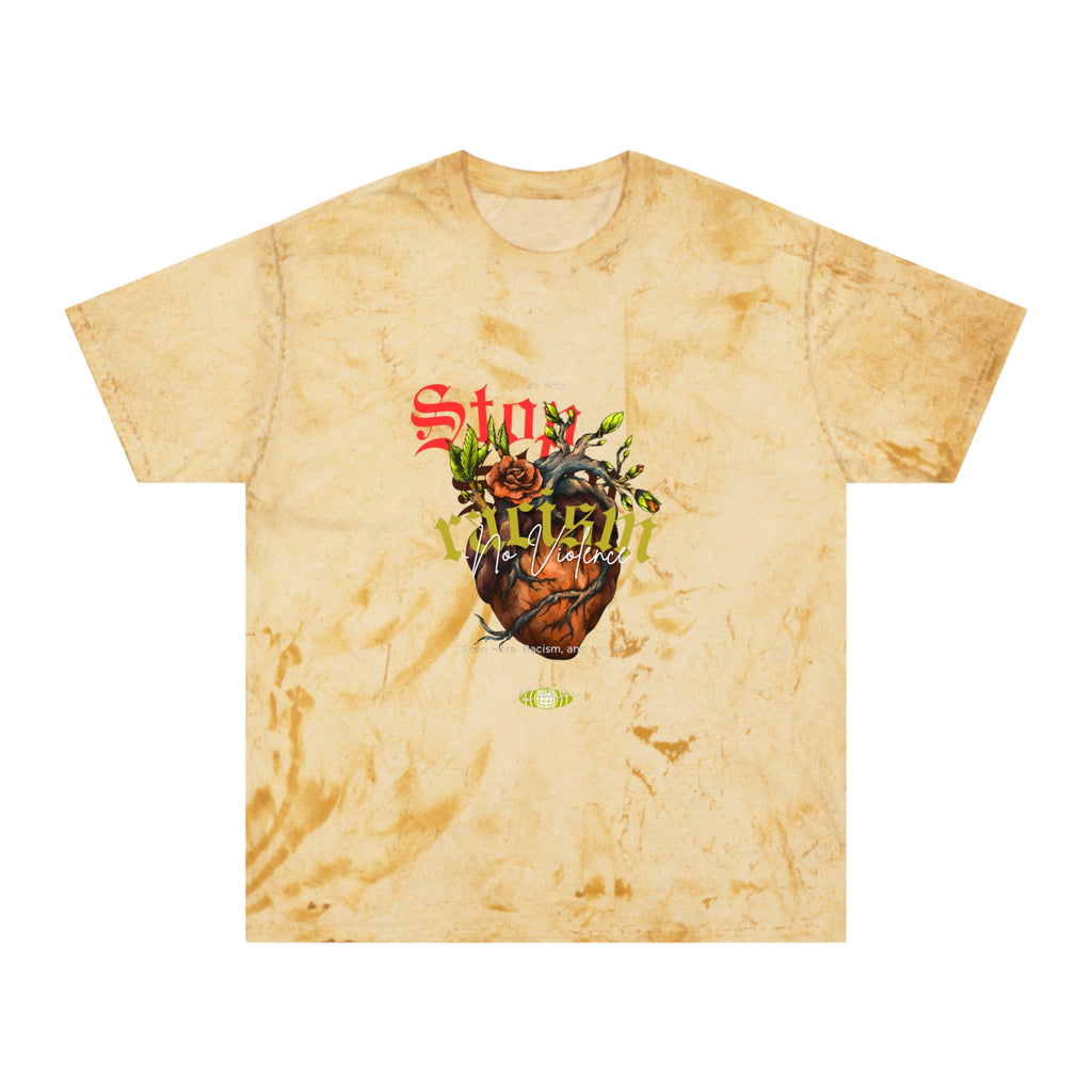 Vintage Heart & Rose Graphic T-Shirt — "Stay Alive" Acid Wash Tee