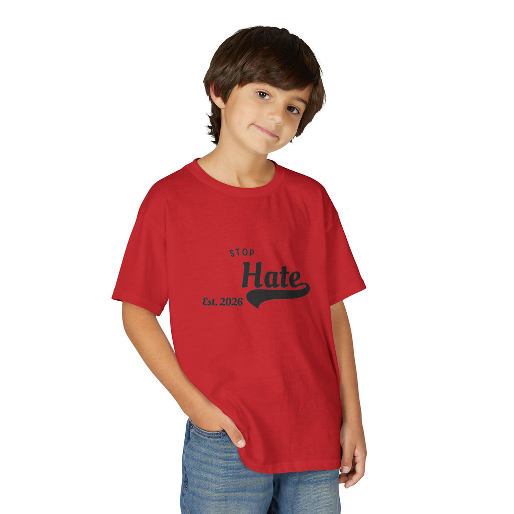 Youth T-Shirt — "Stop Hate Est. 2020" Graphic Tee
