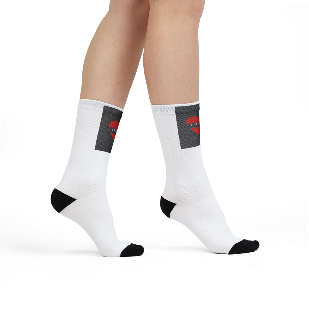 Crew Socks - Black Heart "Stop Hate" Sublimation Socks