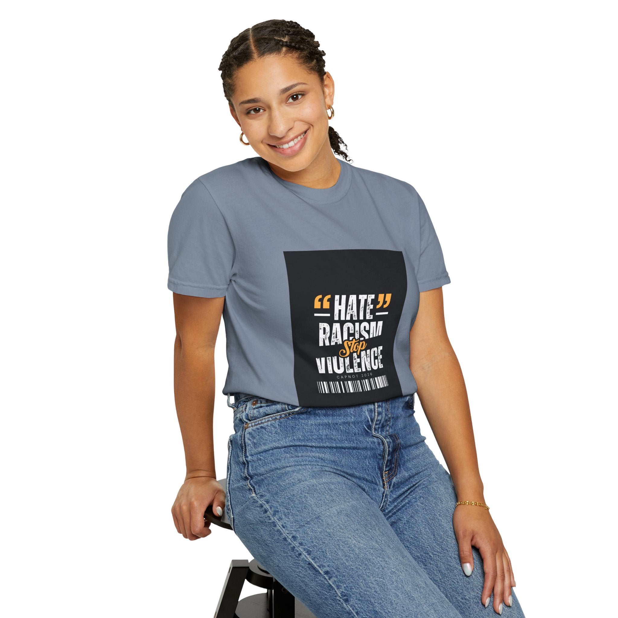 Anti-Racism T-Shirt — "Hate Racism Stop Violence" Graphic Tee