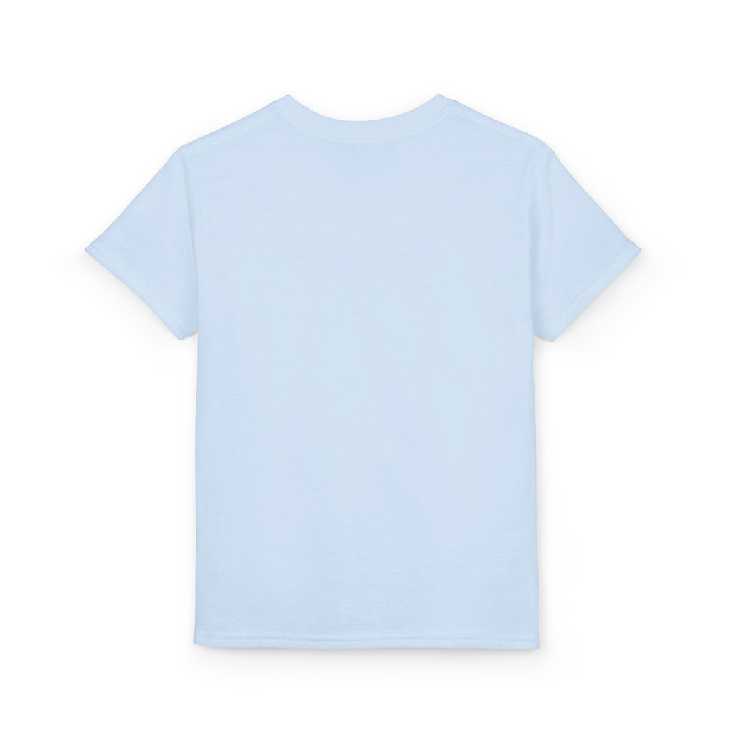 Youth T-Shirt — Cute Pink Gift Box Graphic with "Stop, Realism and Races" Slogan