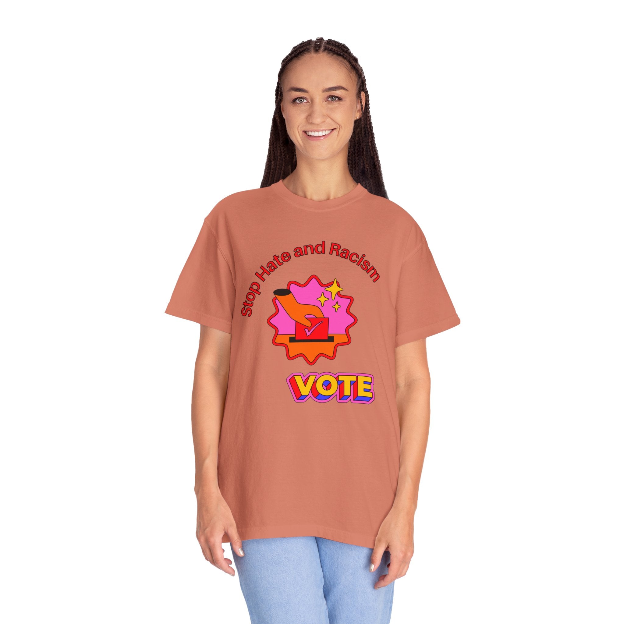 Vote: Stop Hate and Racism Graphic T-Shirt