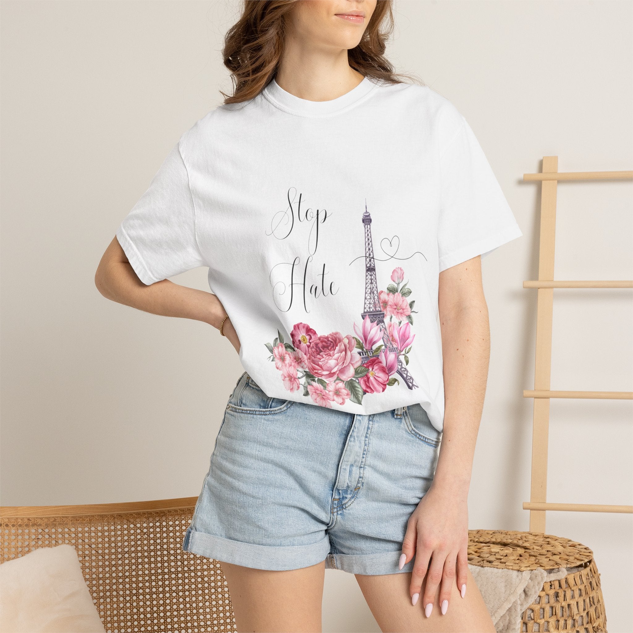 Paris Floral 'Stay Awhile' T-Shirt