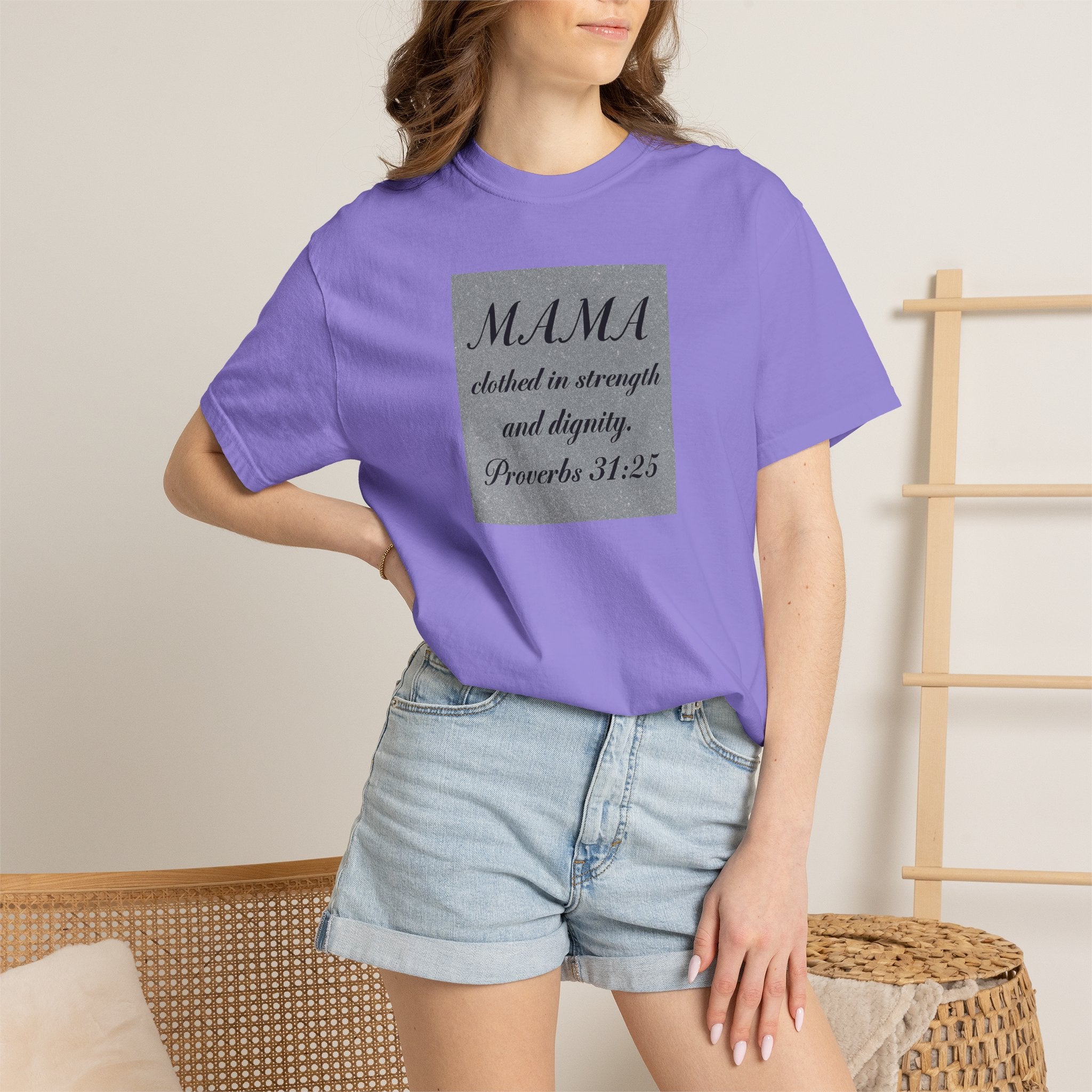 Mama Proverbs 31:25 T-Shirt — 'Clothed in Strength and Dignity' Christian Mom Tee