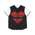 Stop Hate Heart Baseball Jersey — Women's Button-Up Statement Tee