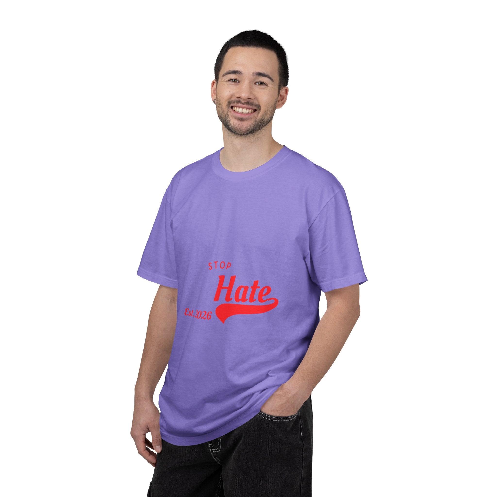 Stop Hate T-Shirt — Retro Script 'Est. 2026' Anti-Hate Graphic Tee