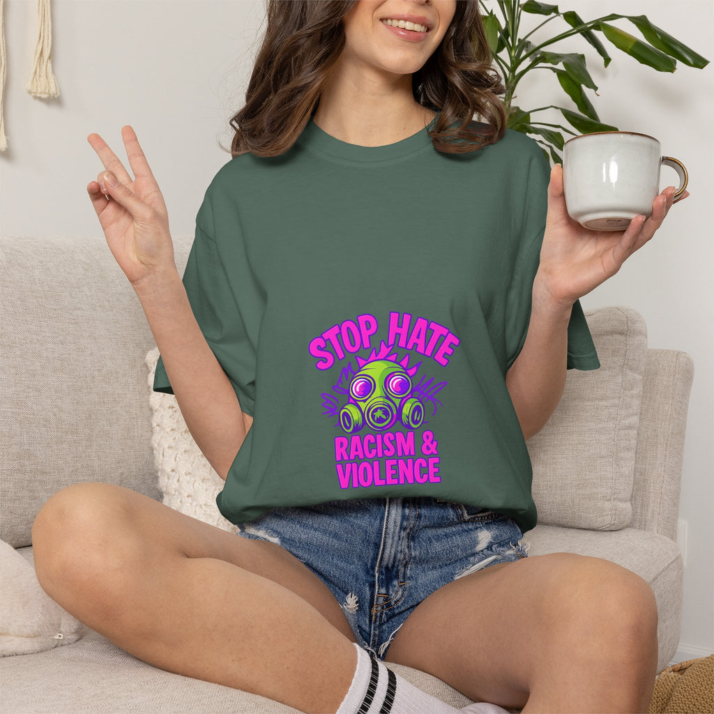 Stop Hate Racing & Violence T-Shirt — Anti-Hate Graphic Tee