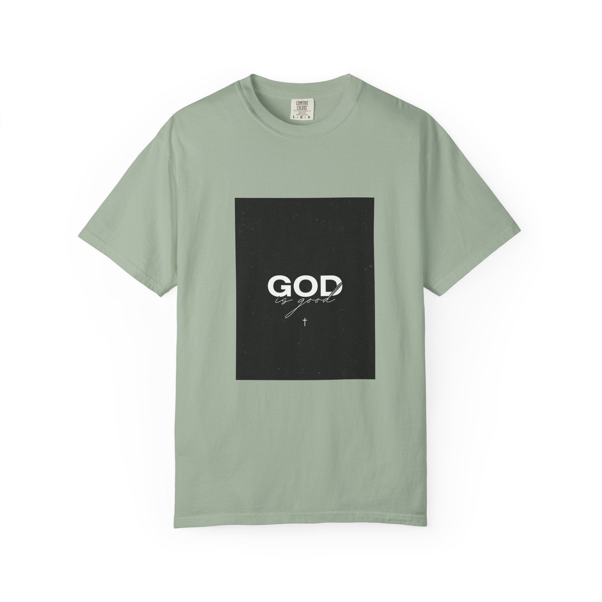 God Typography T-Shirt — Minimal Black Square Graphic Tee
