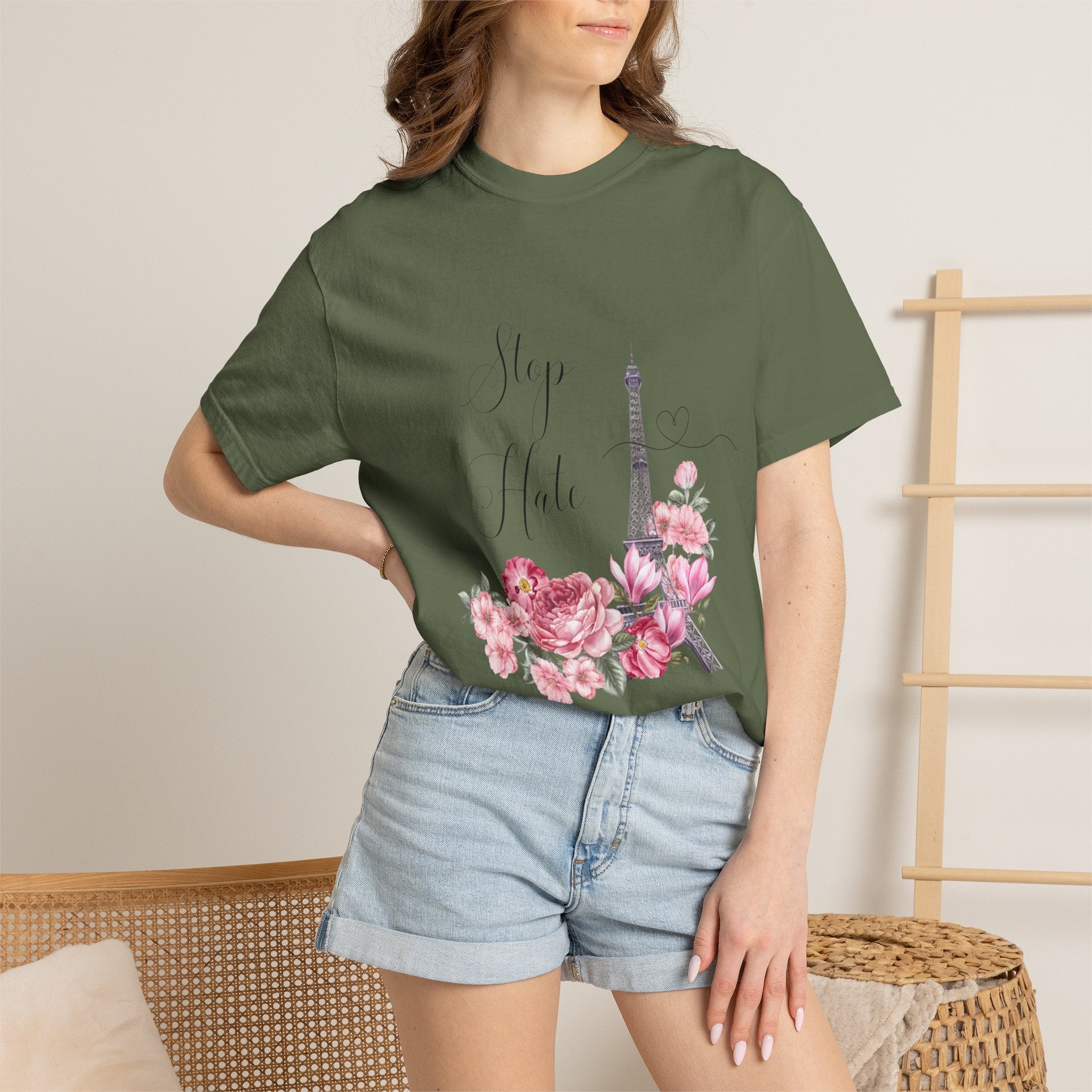Paris Floral 'Stay Awhile' T-Shirt