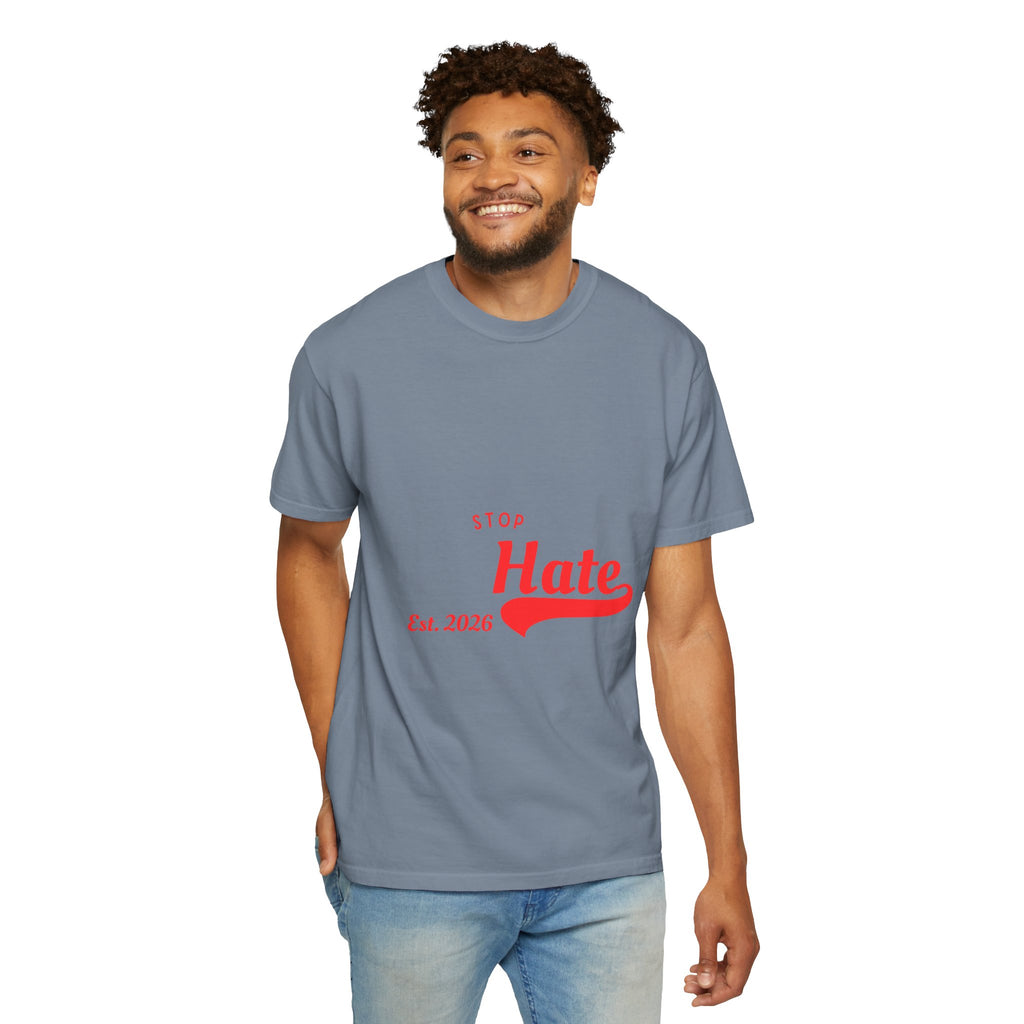 Stop Hate T-Shirt — Retro Script 'Est. 2026' Anti-Hate Graphic Tee