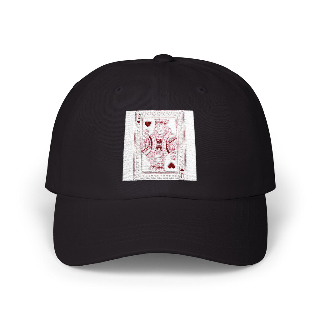 Dad Cap with Vintage Playing Card Red Hearts Design — Classic Baseball Hat