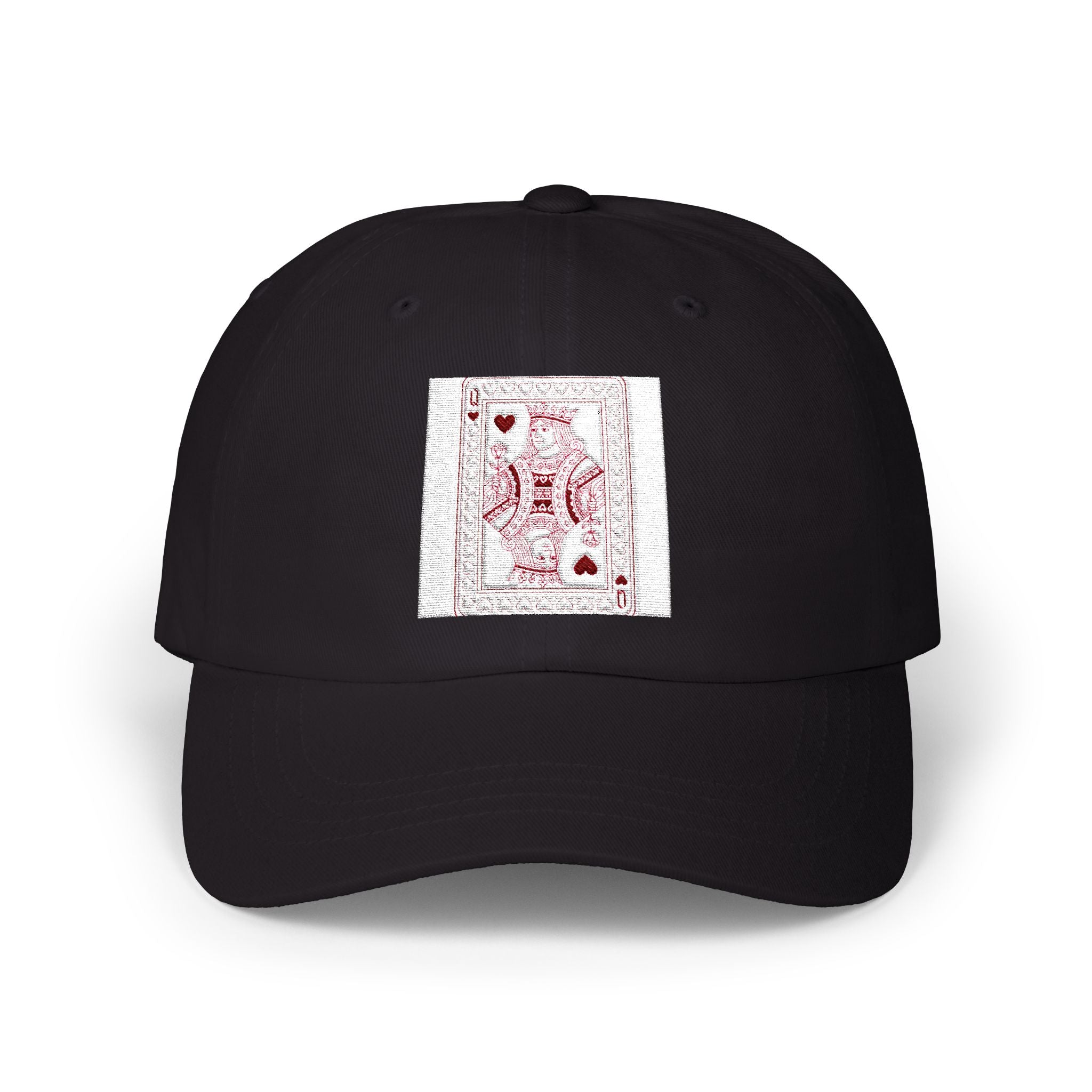 Dad Cap with Vintage Playing Card Red Hearts Design — Classic Baseball Hat