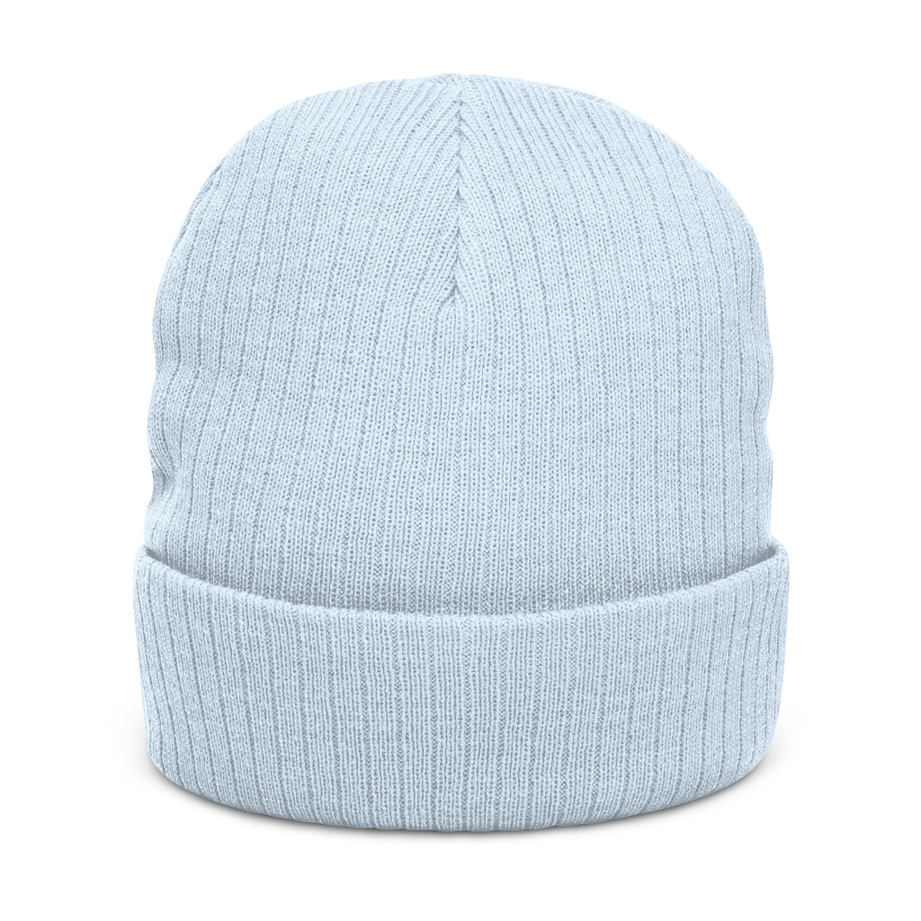 Embroidered "POWR JESUS" Ribbed Beanie — Cozy Christian Knit Hat