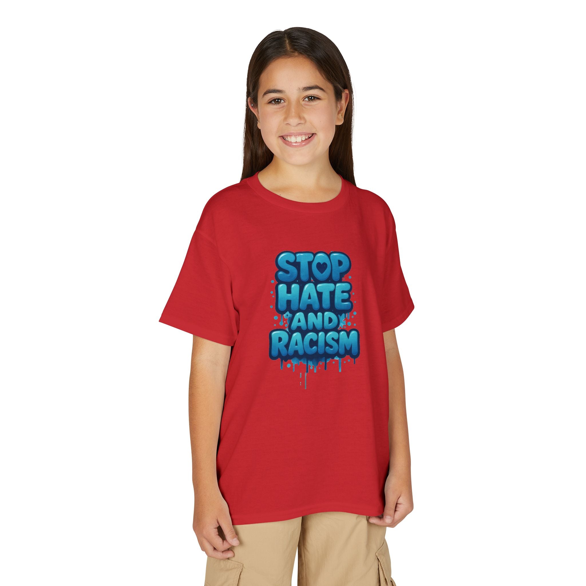 Stop Hate and Racism Youth T-Shirt — Anti-Racism Message Tee