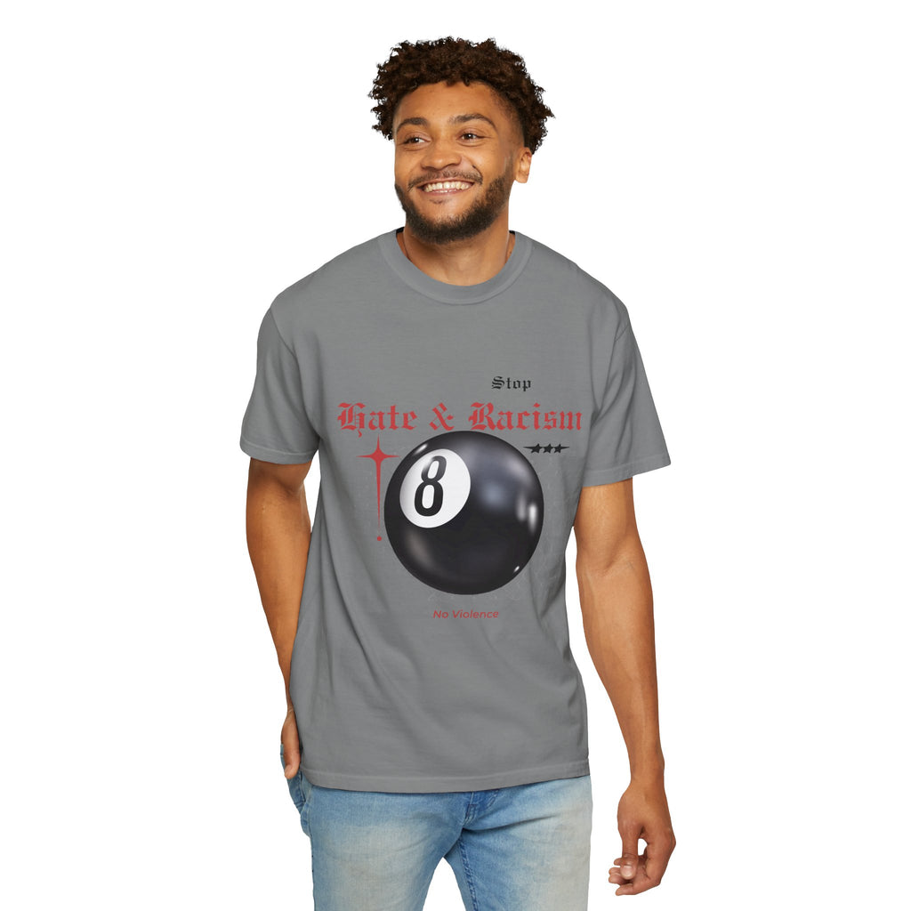 Anti-Racism 8-Ball T-Shirt — Stop Hate & Racism Graphic Tee