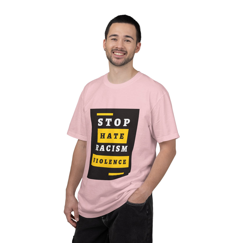 Stop Hate Racism Violence T-Shirt — Anti-Racism Message Tee