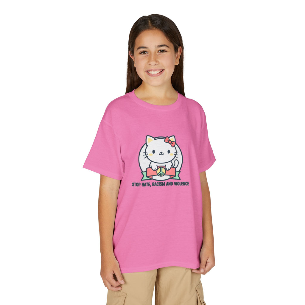 Youth Cat Graphic T-Shirt — HELLO KITTY STOP HATE