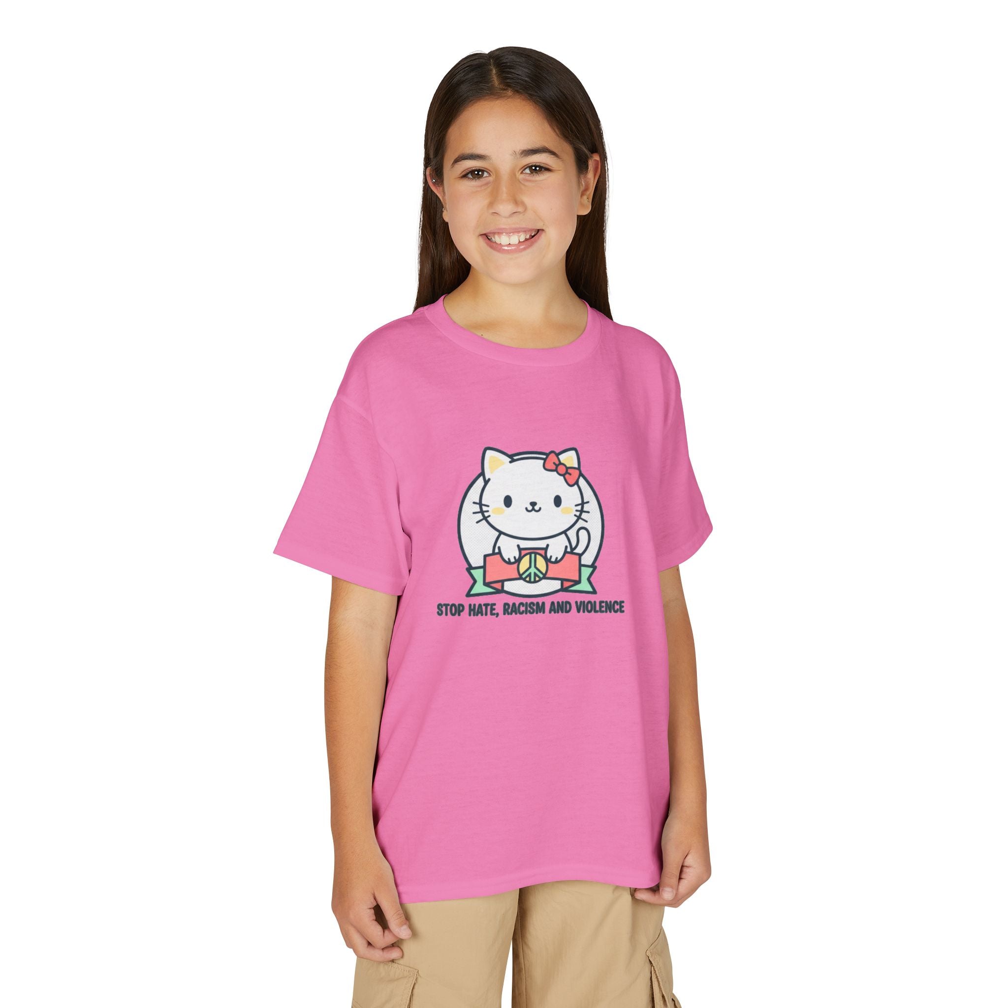 Youth Cat Graphic T-Shirt — HELLO KITTY STOP HATE