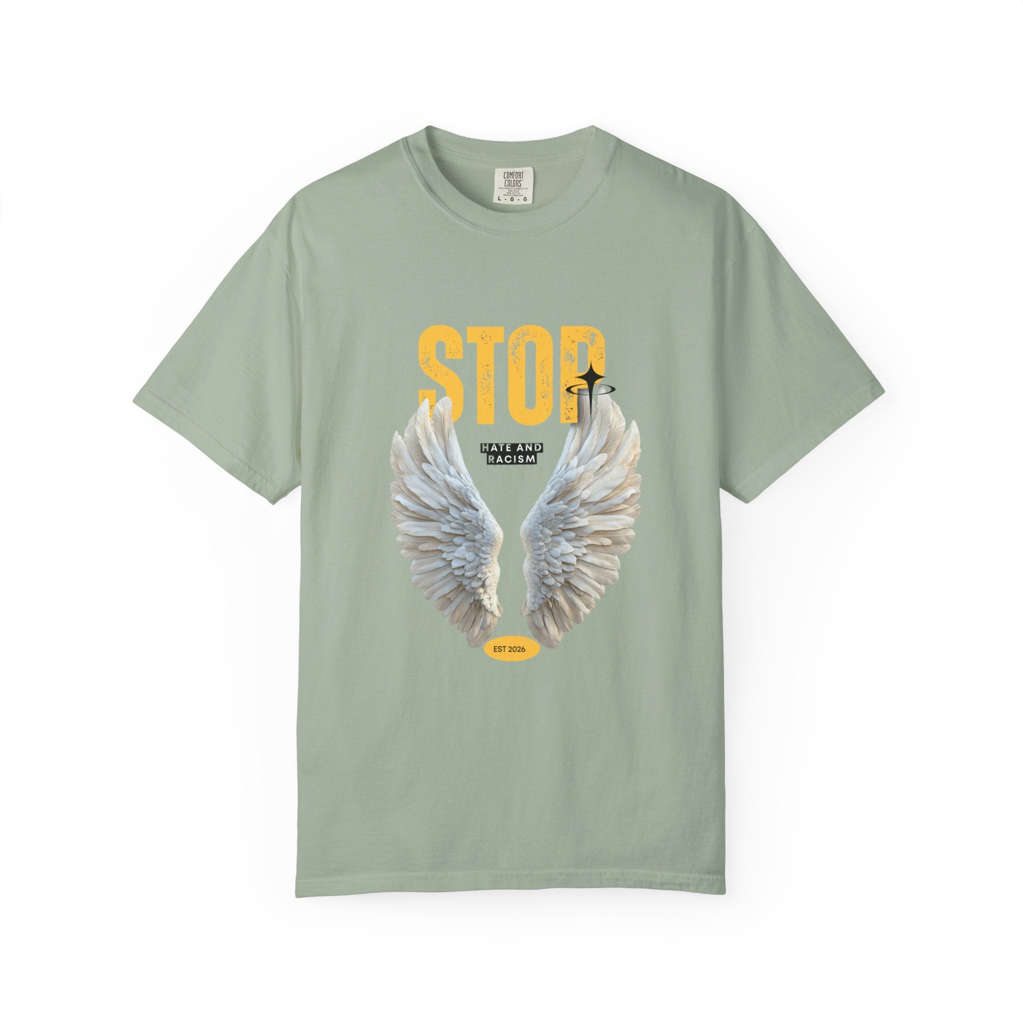 Angel Wings "STOP" Graphic T‑Shirt