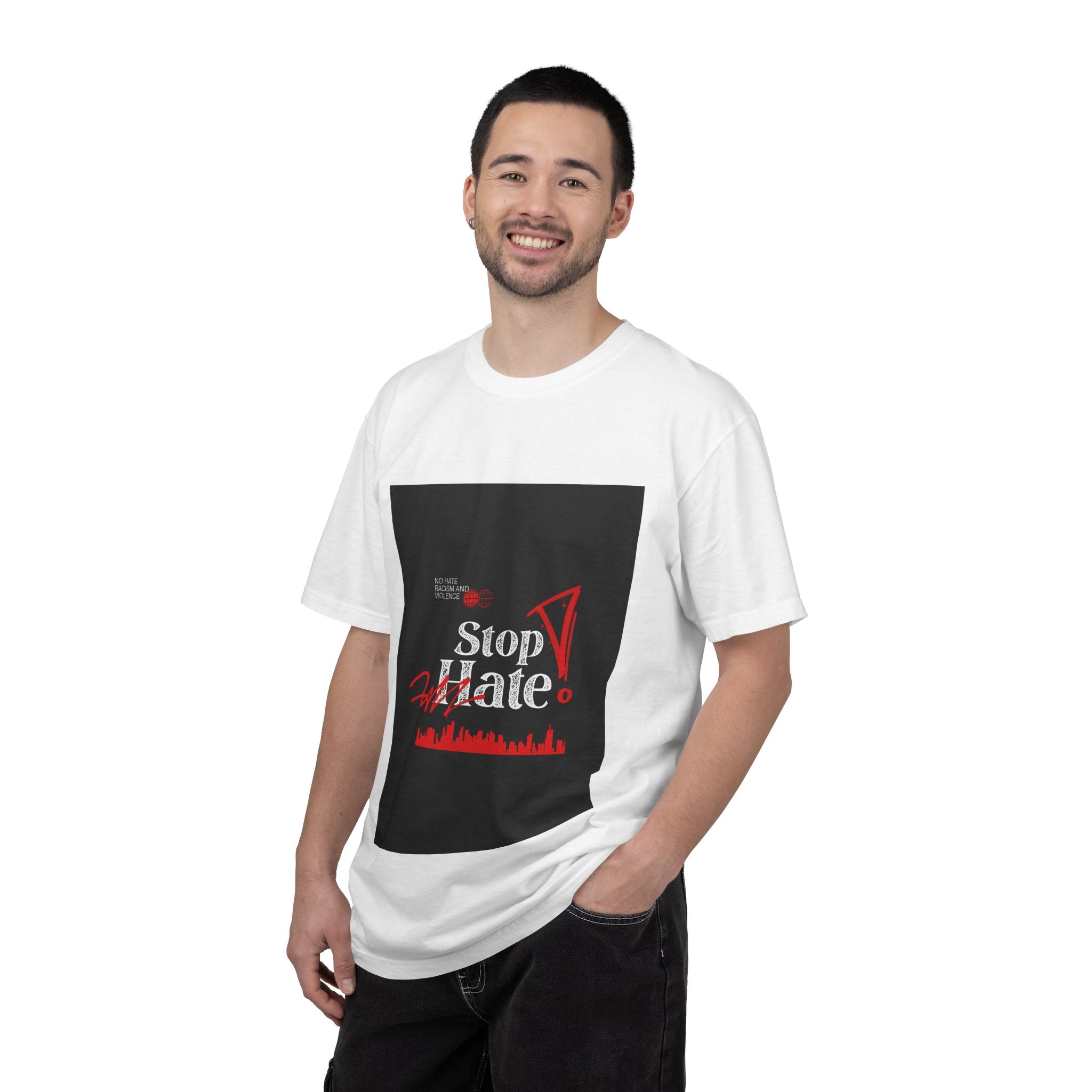 Stop Hate T-Shirt — Anti-Hate Protest Tee with Megaphone Graphic