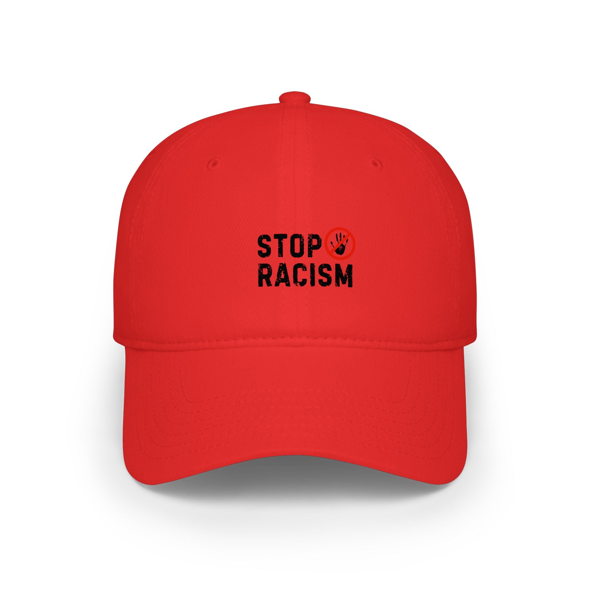Stop Racism Baseball Cap – Red Low Profile Anti-Racism Hat