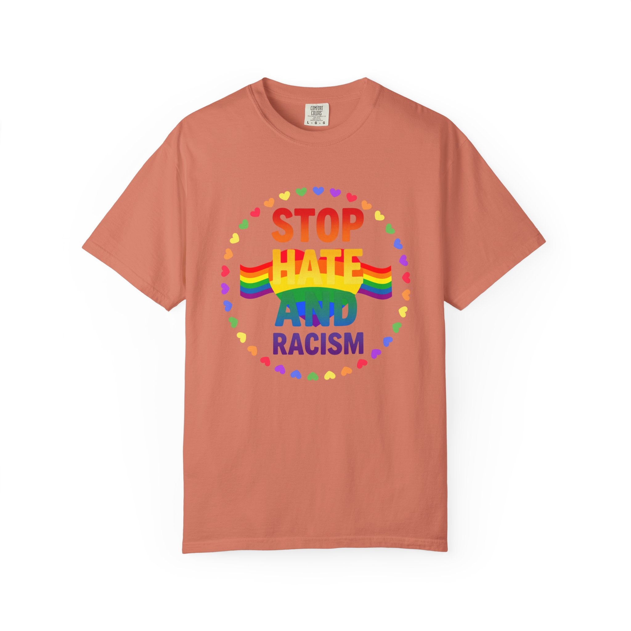 Stop Hate and Racism Rainbow T-Shirt
