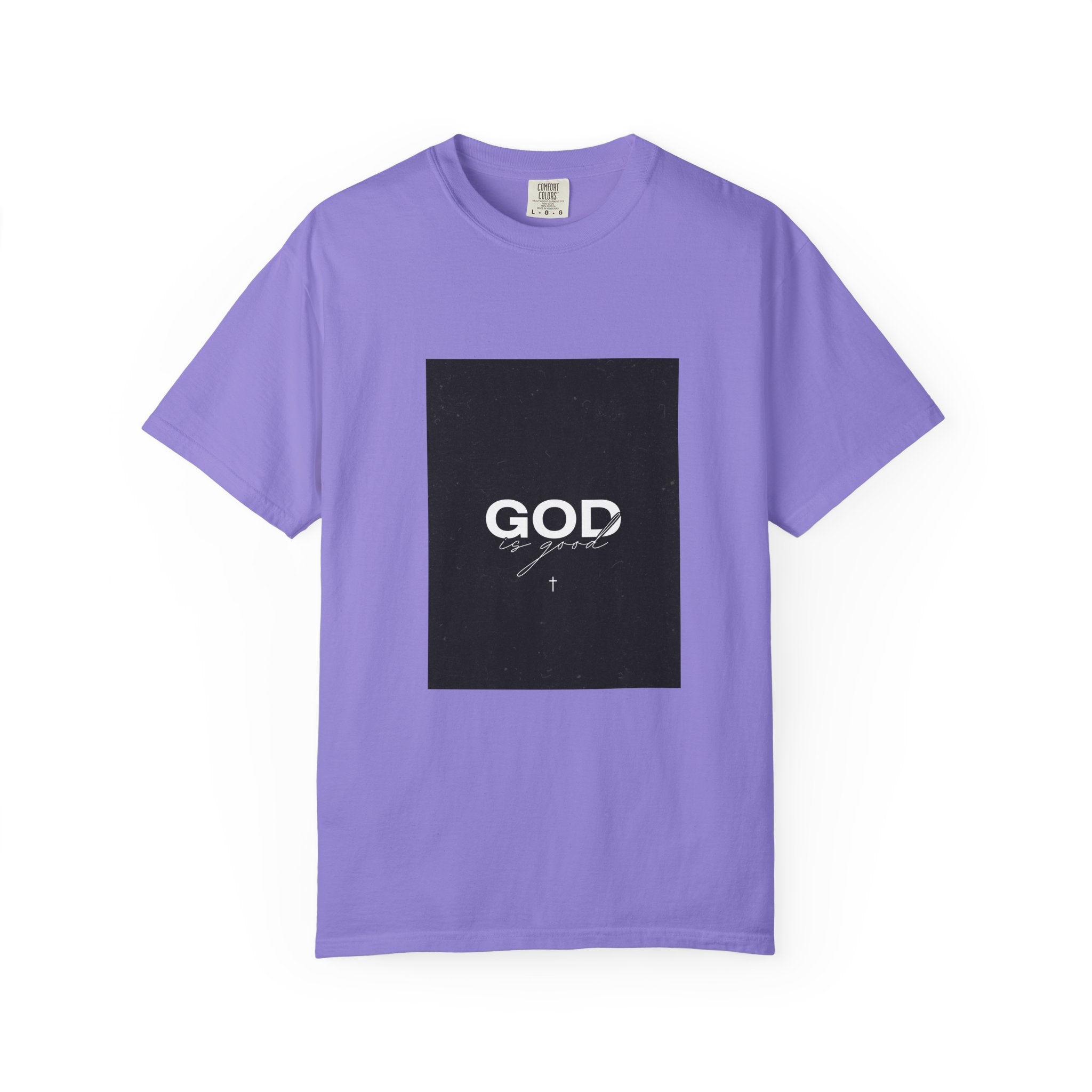 God Typography T-Shirt — Minimal Black Square Graphic Tee