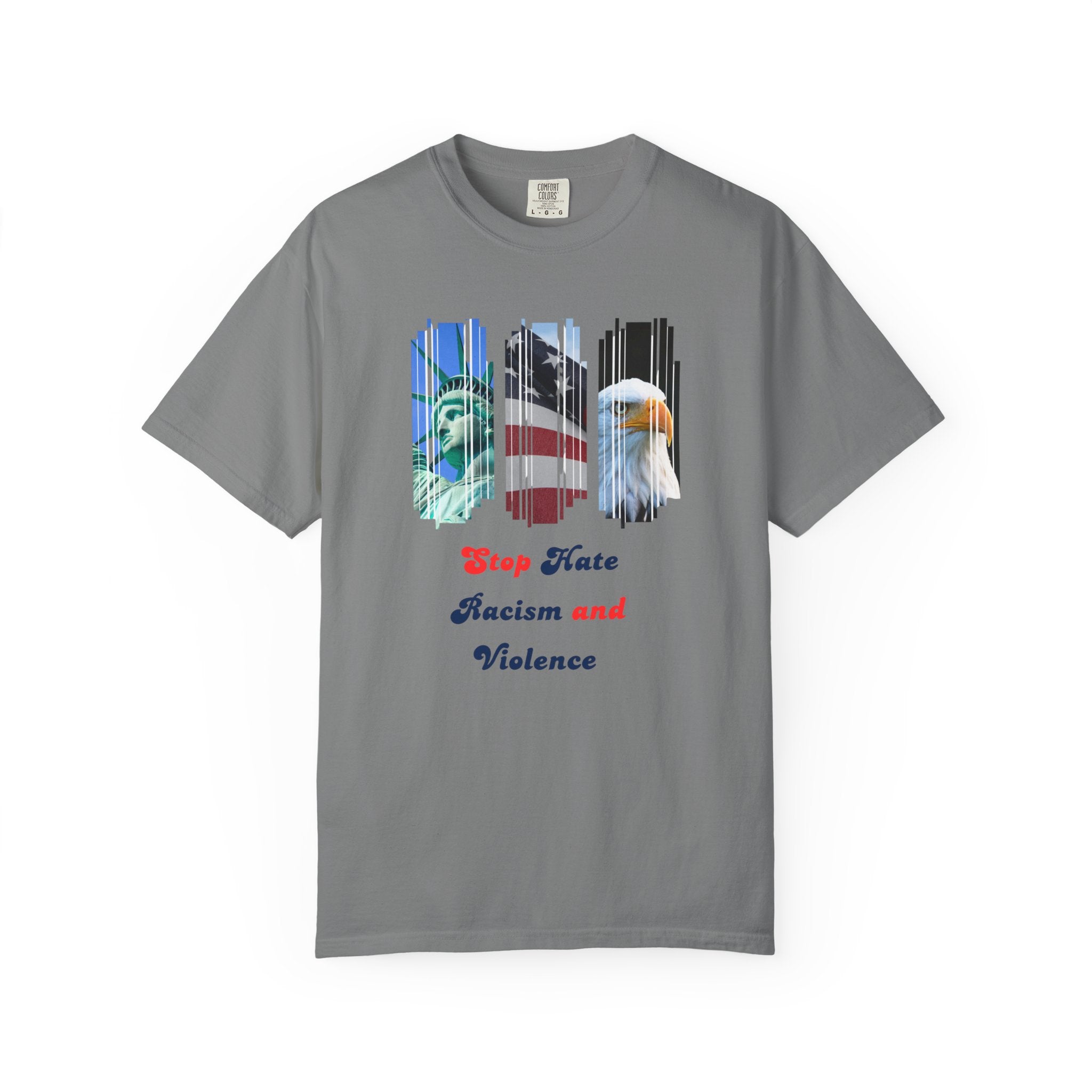 Patriotic 'Stop Hate Racism and Violence' T-Shirt