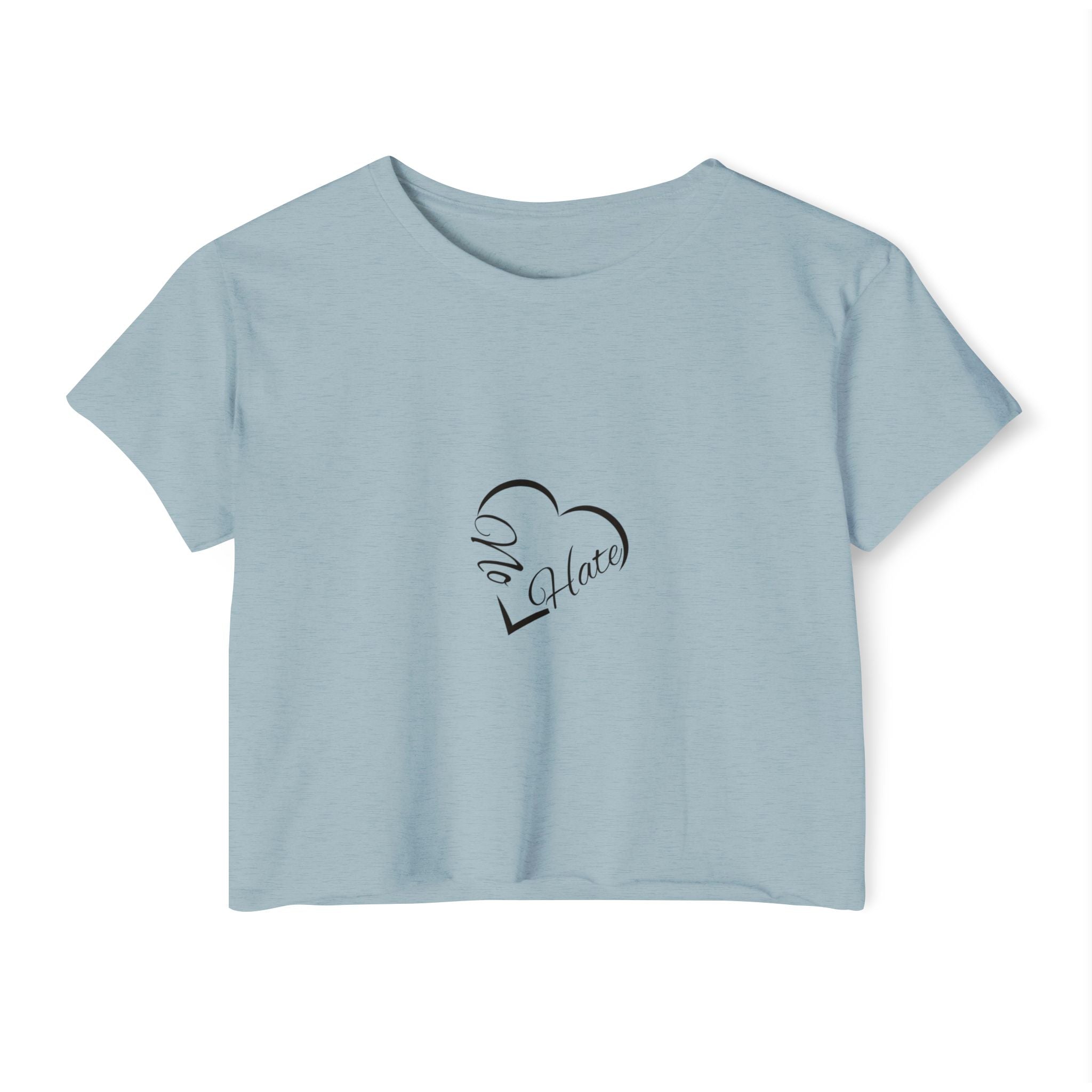Women's 'No Hate' Heart Crop Top — Festival Graphic Tee