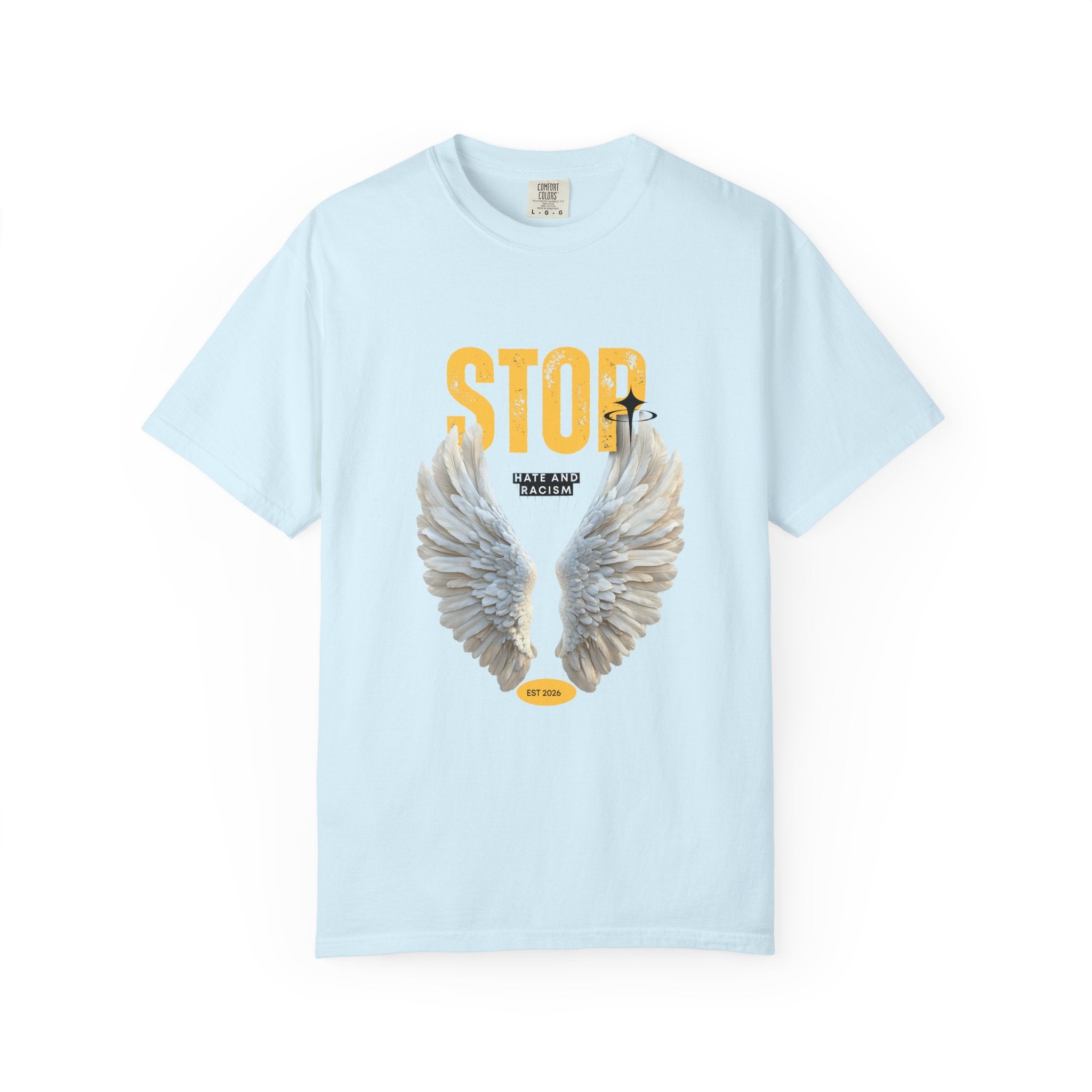 Angel Wings "STOP" Graphic T‑Shirt