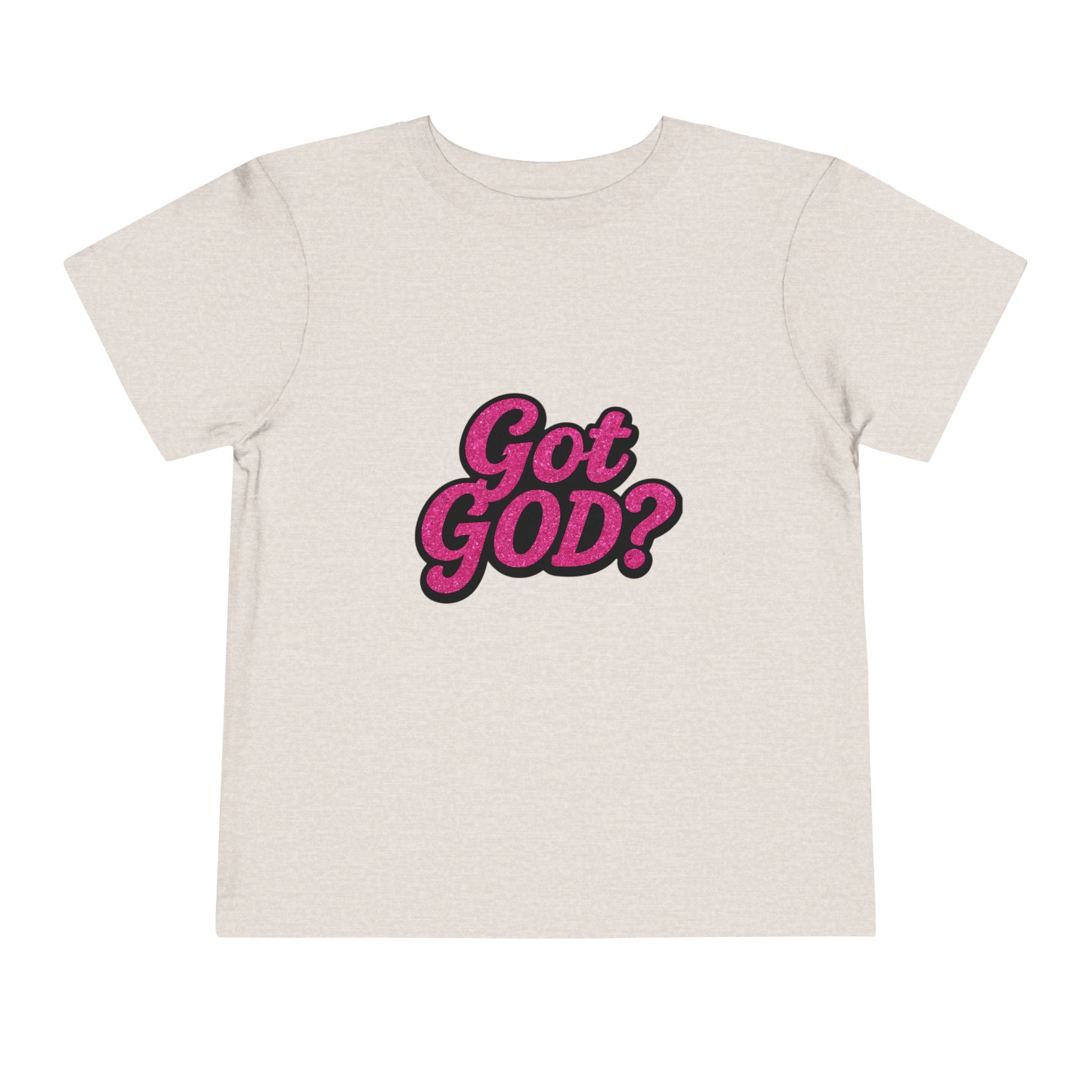 Toddler Tee - "Got GOD?" Pink Retro Christian Graphic Shirt