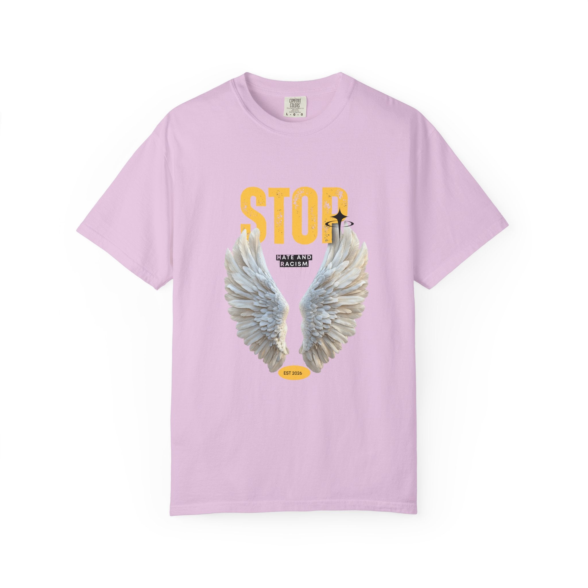 Angel Wings "STOP" Graphic T‑Shirt