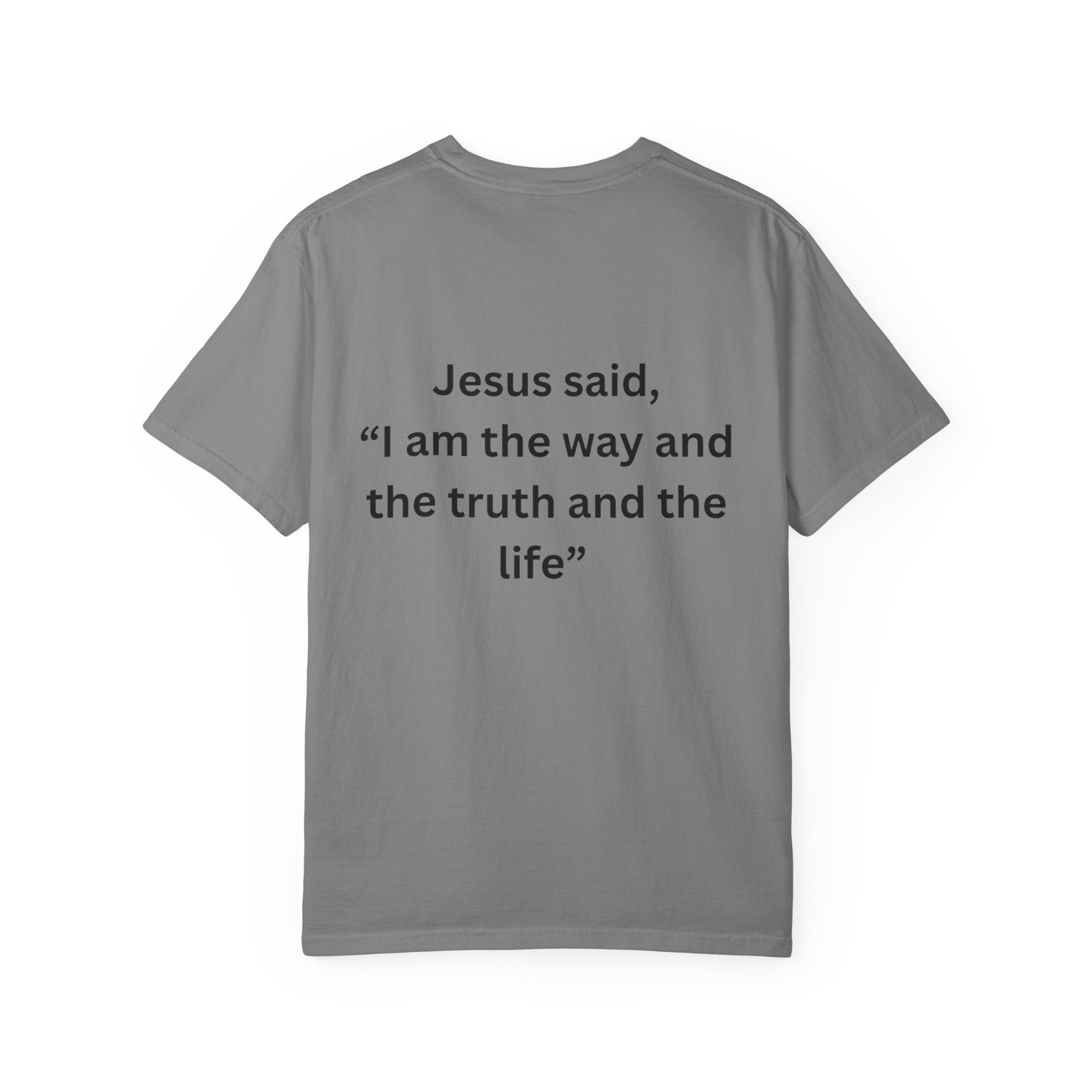 Christian Message T-Shirt — 'Racism Hate Violence' Anti-Hate Tee with John 14:6 Back Quote