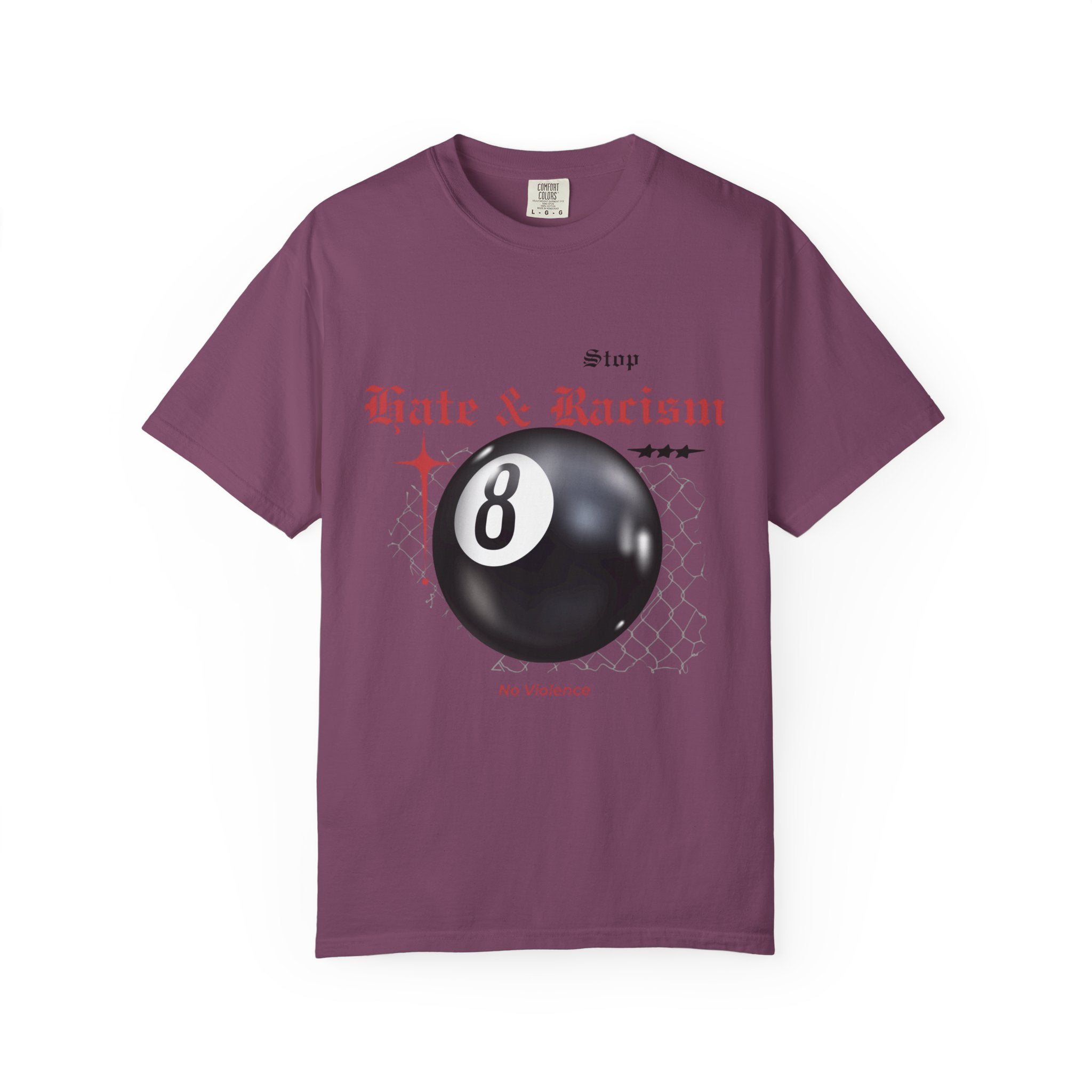 Anti-Racism 8-Ball T-Shirt — Stop Hate & Racism Graphic Tee