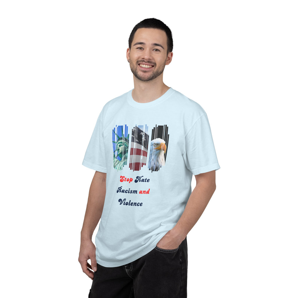 Patriotic 'Stop Hate Racism and Violence' T-Shirt