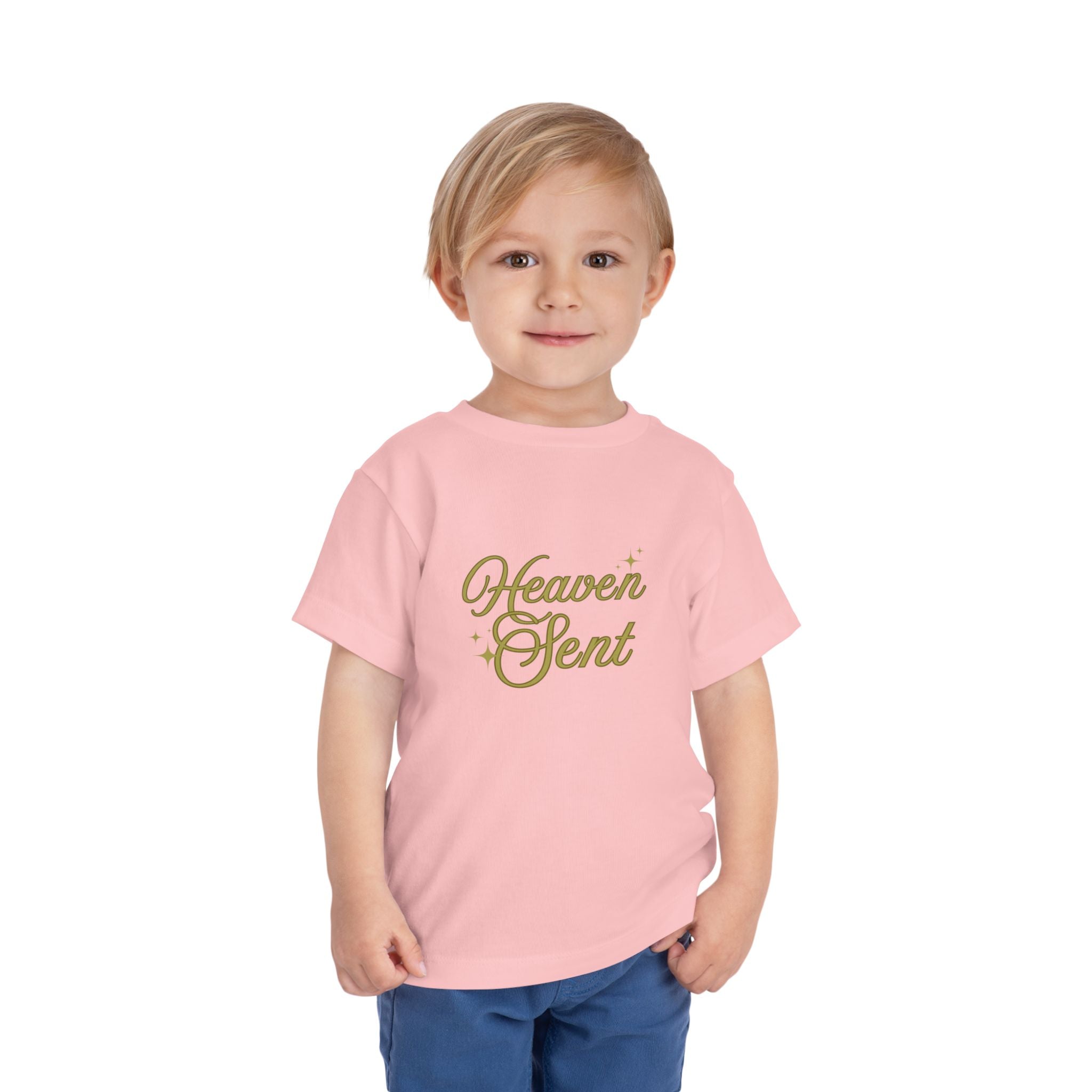 Heaven Sent Toddler Tee — Gold Script Baby Shirt