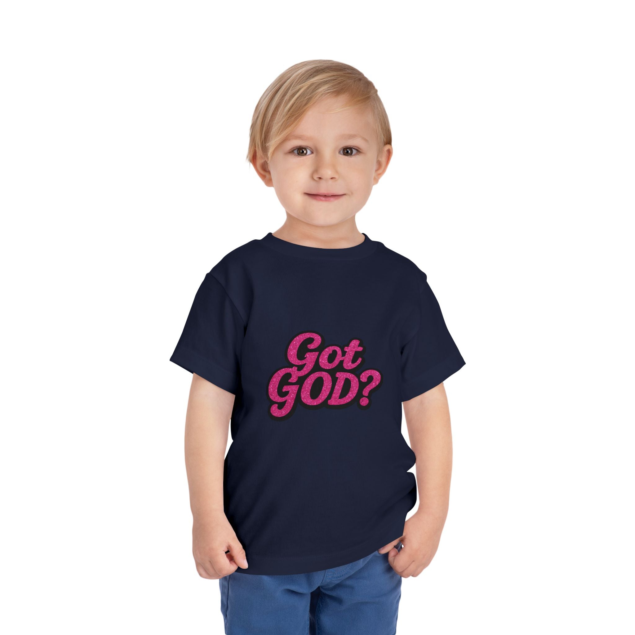 Toddler Tee - "Got GOD?" Pink Retro Christian Graphic Shirt