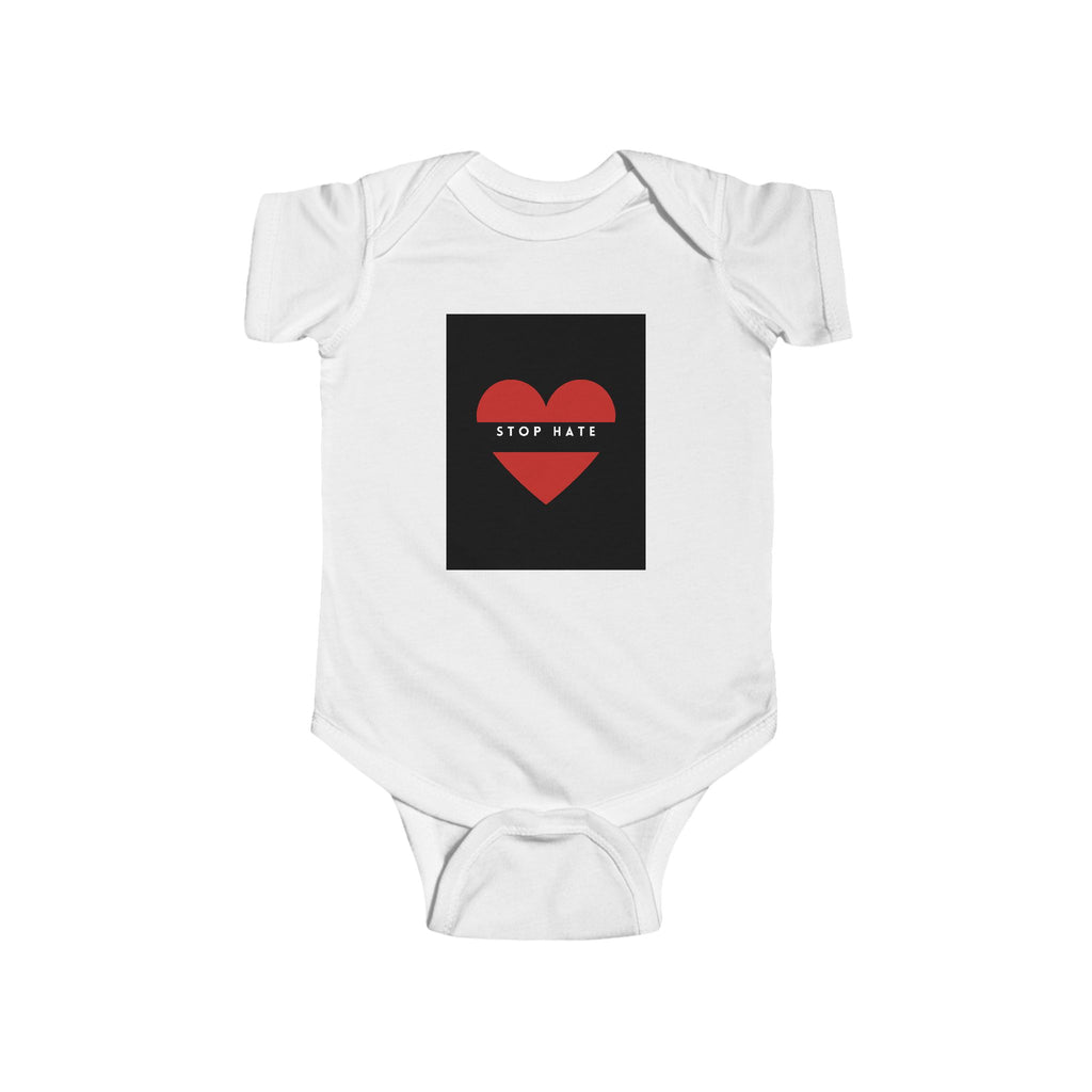 Baby Bodysuit — Red Heart “Stop Hate” Graphic Infant Onesie