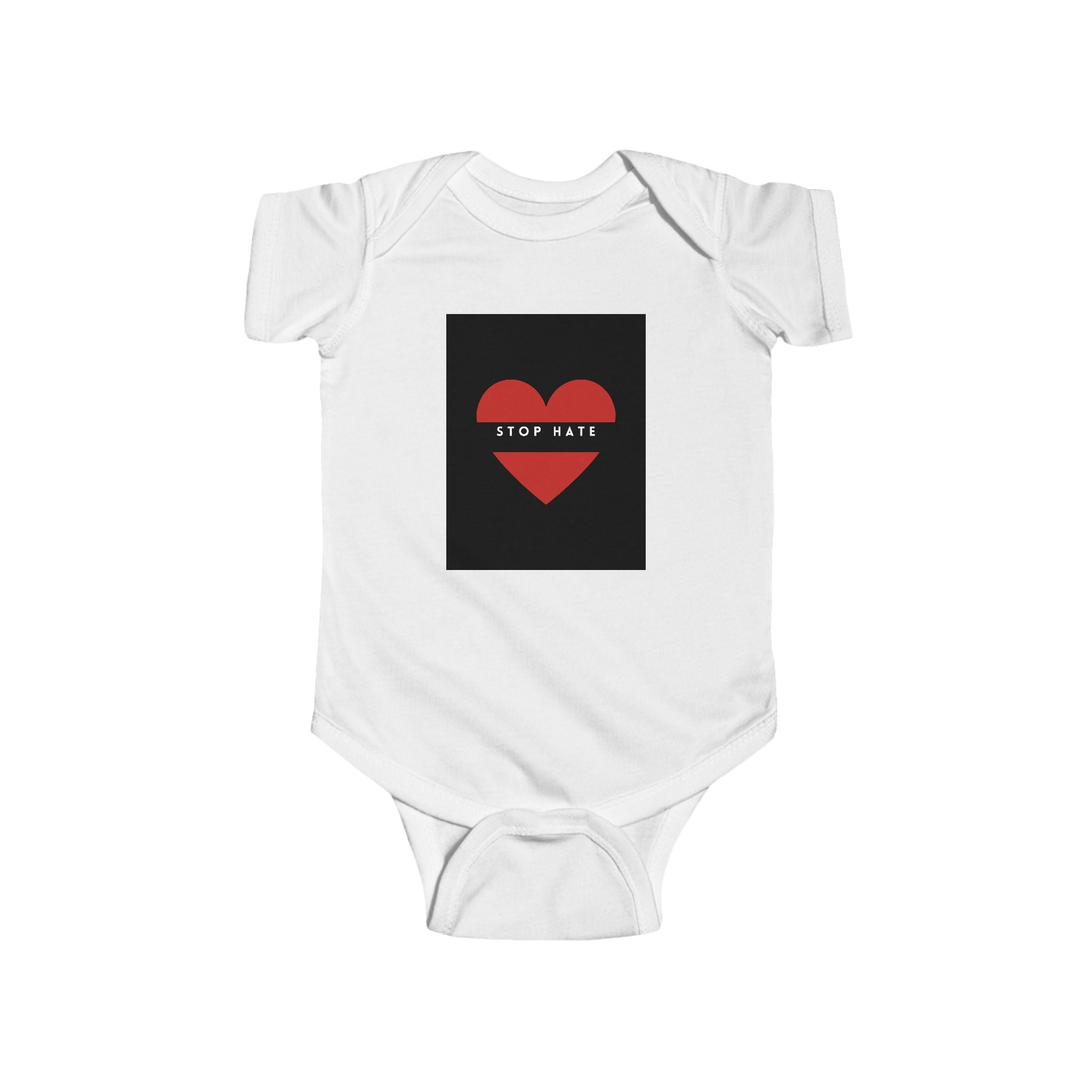 Baby Bodysuit — Red Heart “Stop Hate” Graphic Infant Onesie