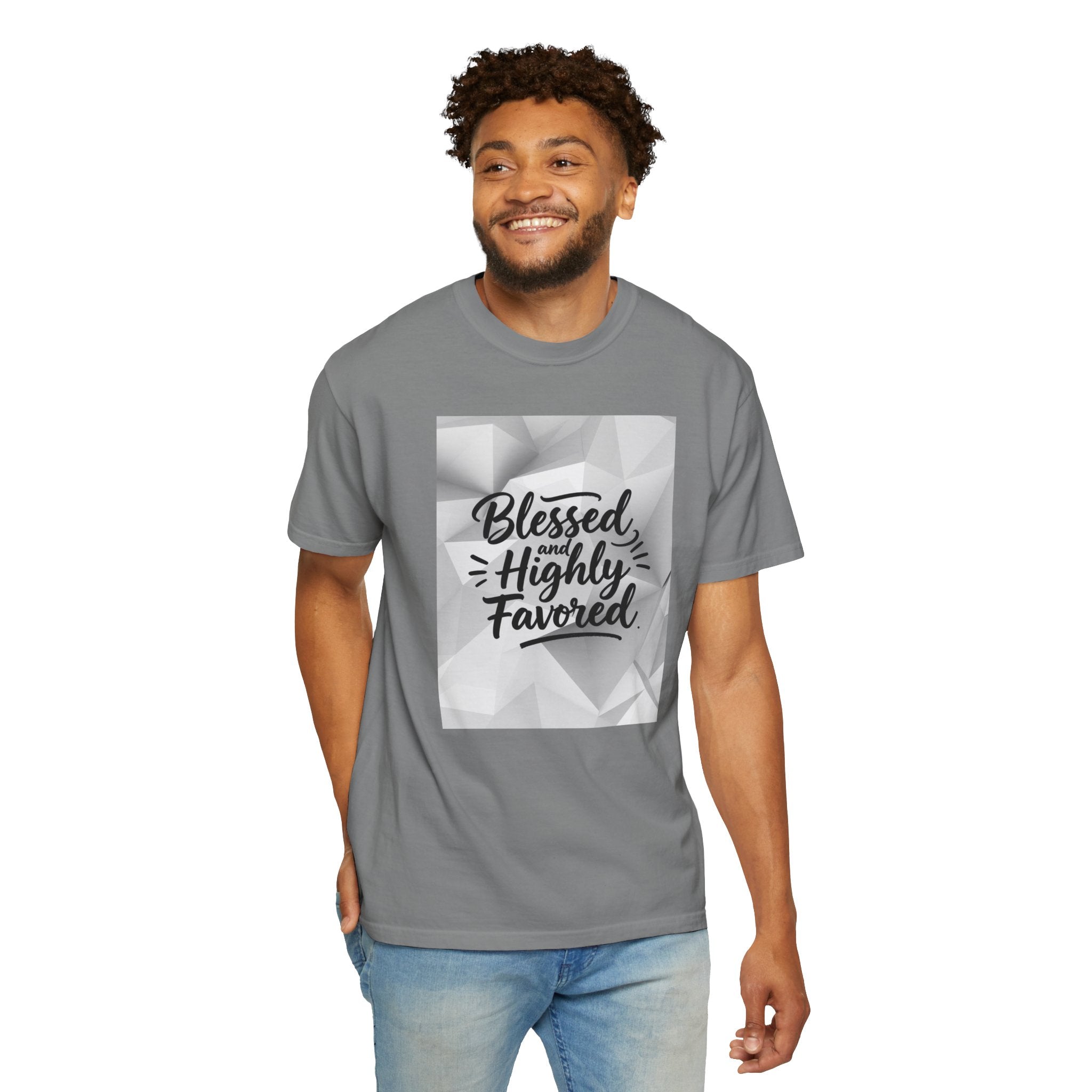 Blessed and Highly Favored T-Shirt — Faith Inspirational Graphic Tee