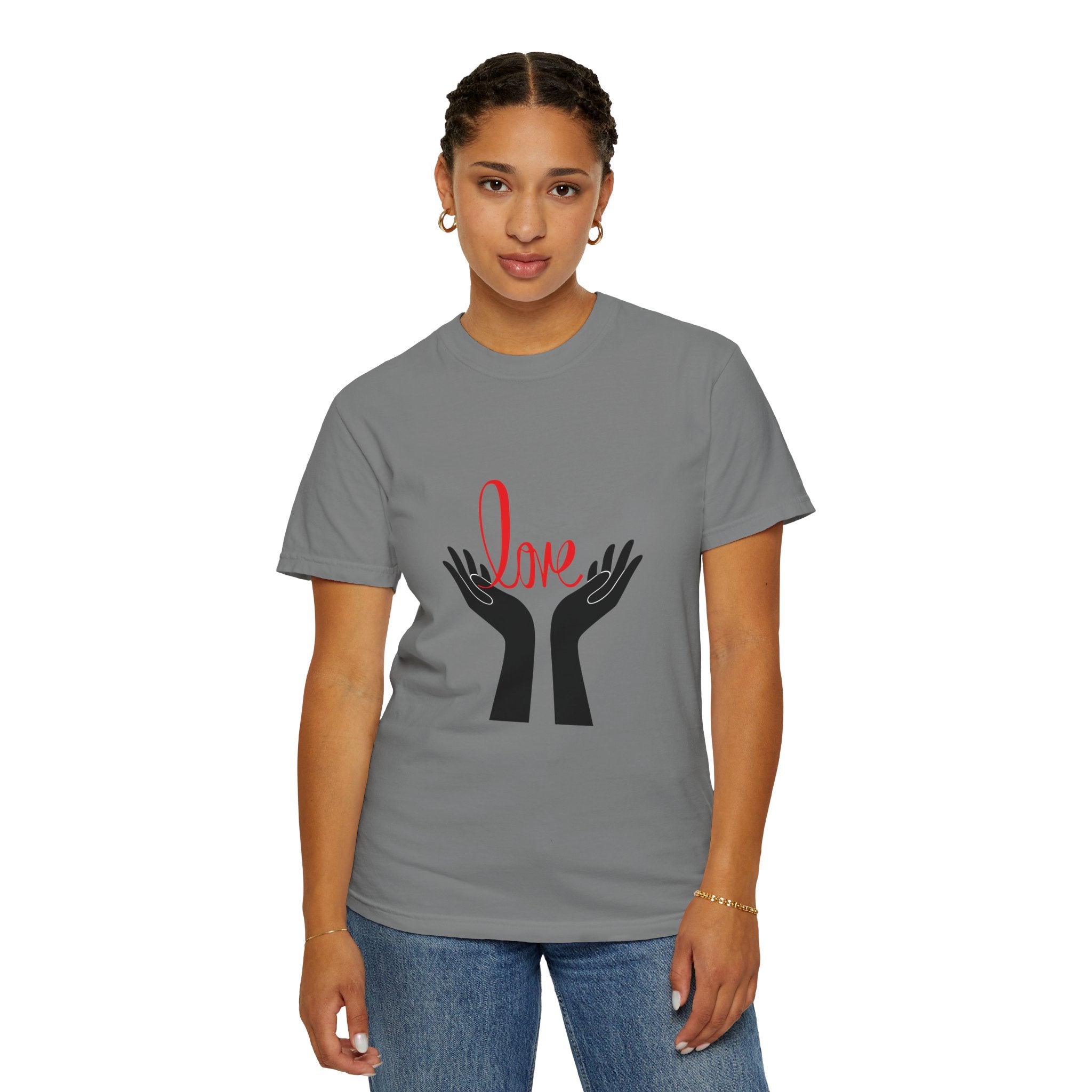 Love Hands T-Shirt — Minimalist Heart Hands Graphic Tee