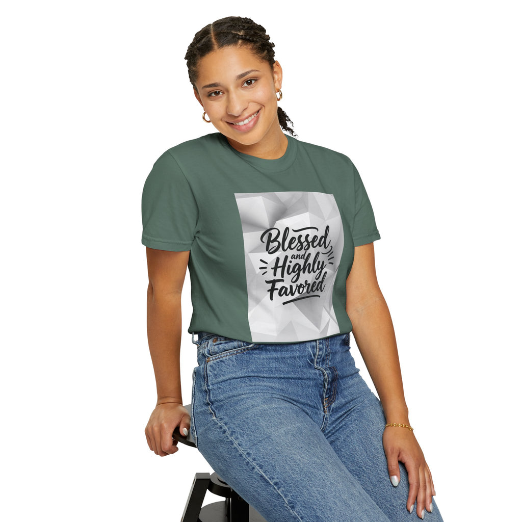Blessed and Highly Favored T-Shirt — Faith Inspirational Graphic Tee