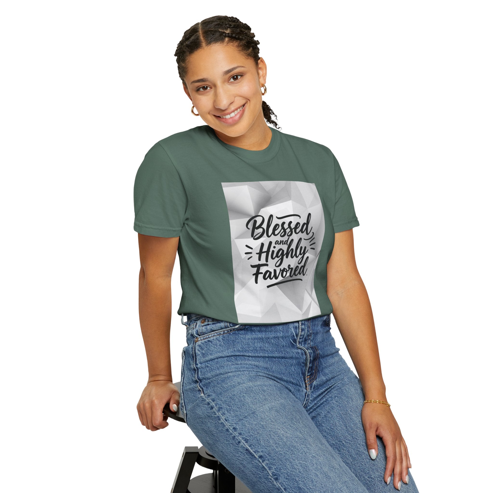 Blessed and Highly Favored T-Shirt — Faith Inspirational Graphic Tee