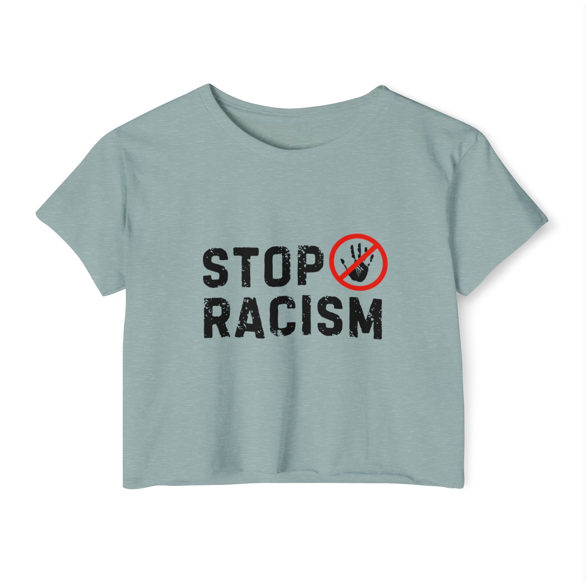 Stop Racism Crop Top — Women's Activist Festival Tee
