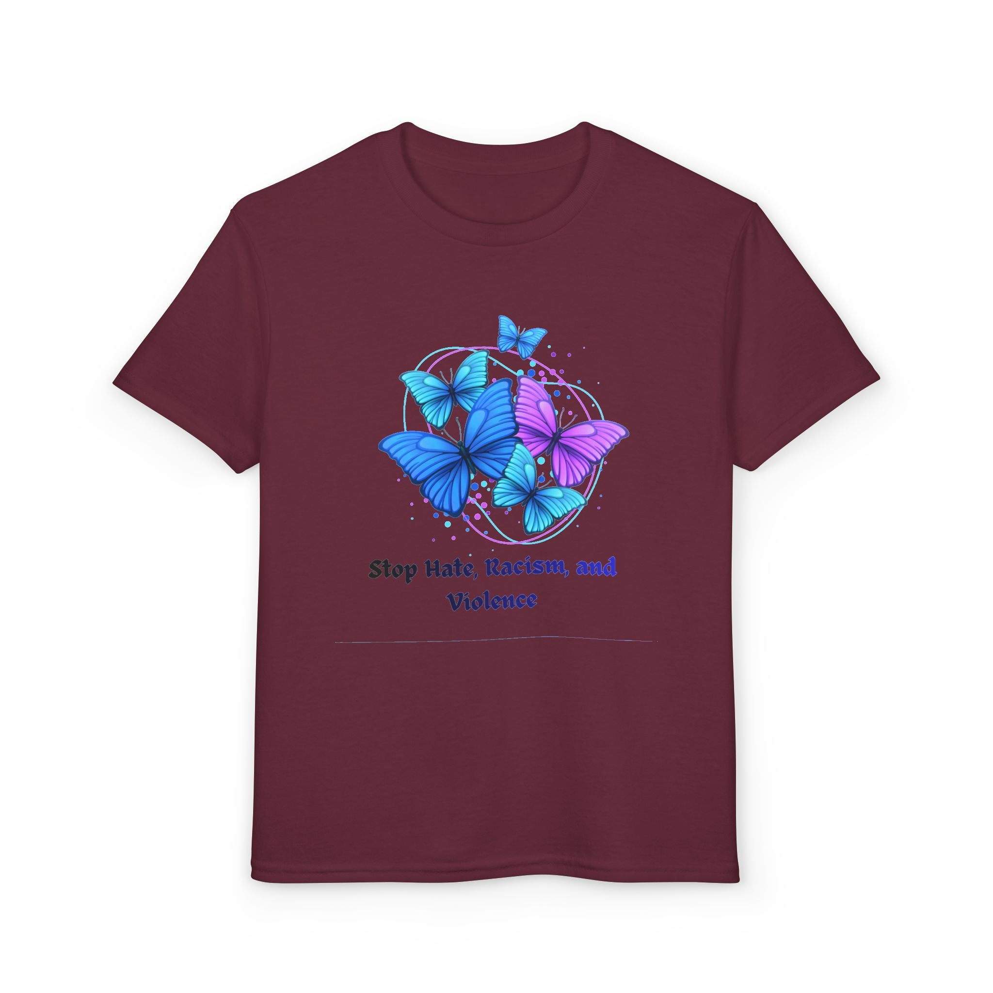 Youth Butterfly Awareness T-Shirt — "Stop Hate, Harassment, and Violence"