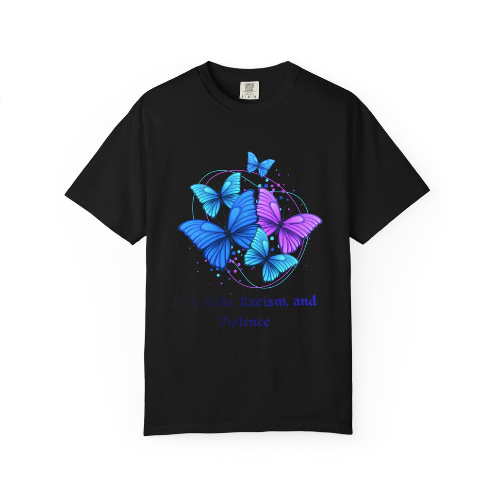 Butterfly Peace T-Shirt — "Stop Hate, Racism, and Violence" Anti-Violence Tee