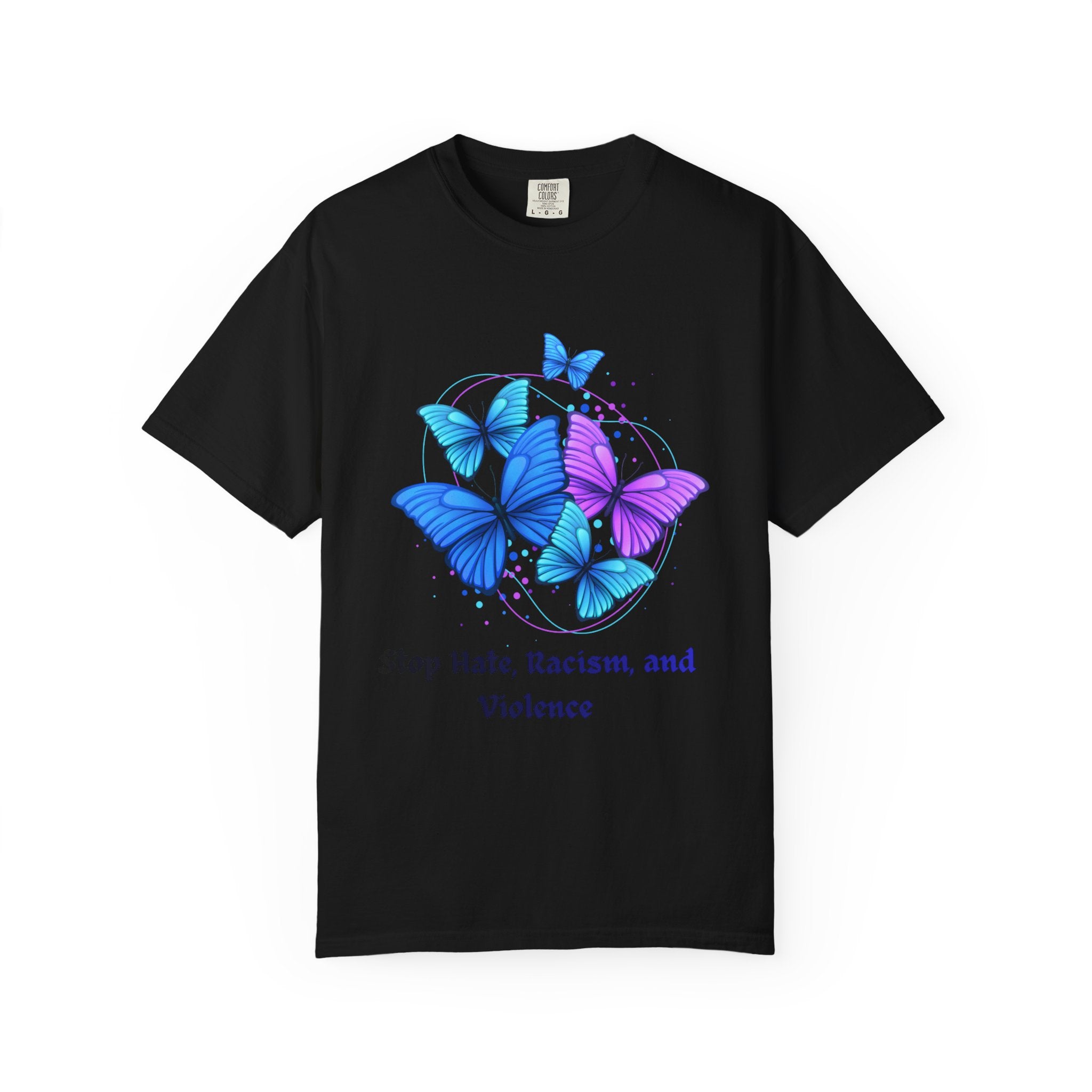 Butterfly Peace T-Shirt — "Stop Hate, Racism, and Violence" Anti-Violence Tee