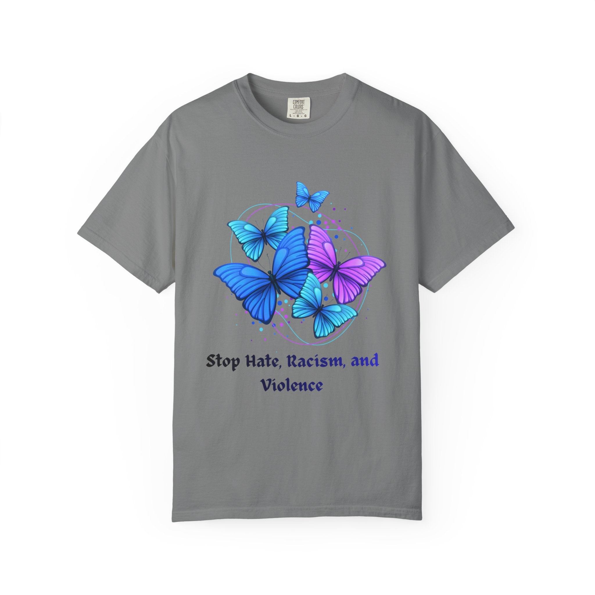 Butterfly Peace T-Shirt — "Stop Hate, Racism, and Violence" Anti-Violence Tee