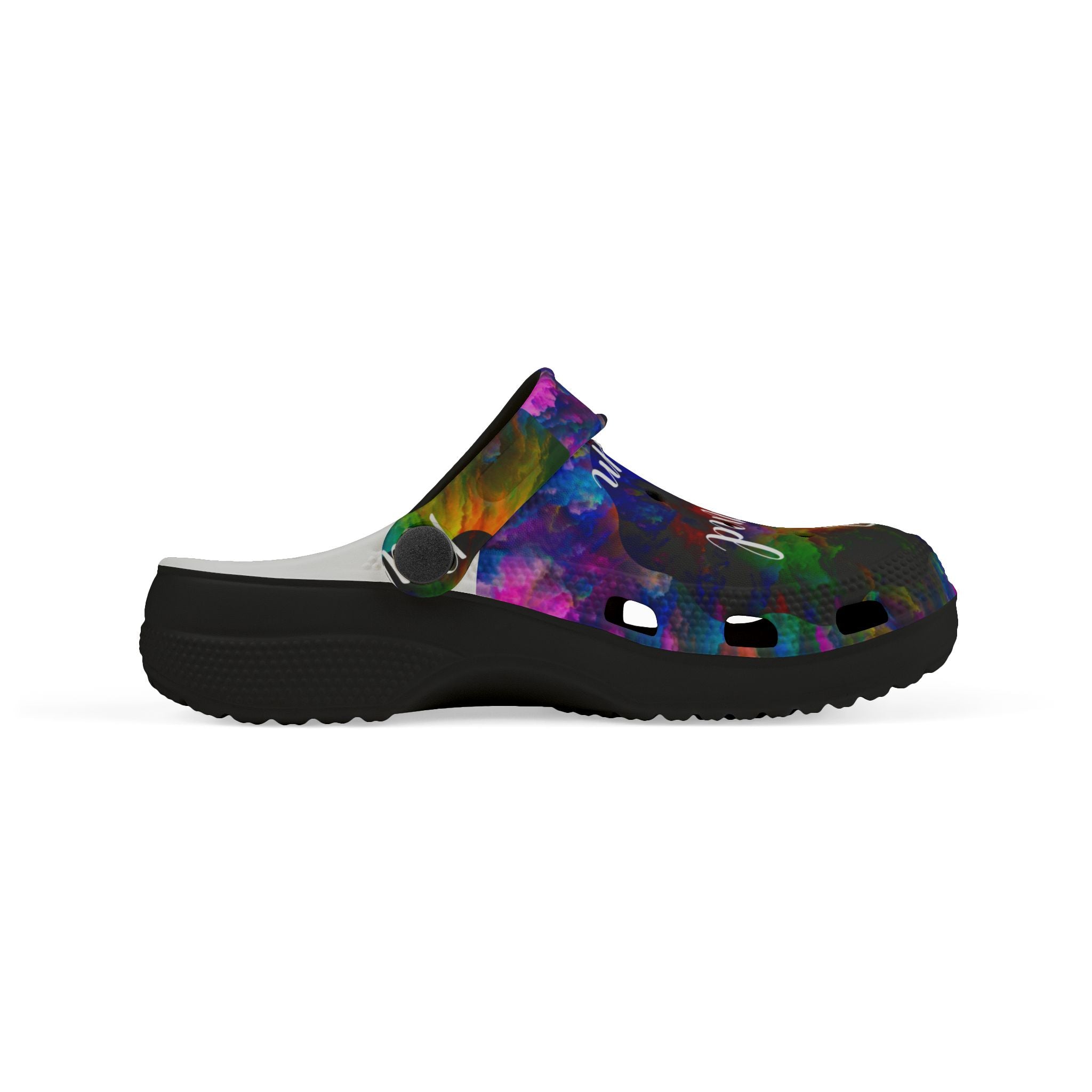 Kids Foam Clogs — "Stop Hate and Racism" Colorful Tie-Dye Anti-Racism Slip-Ons