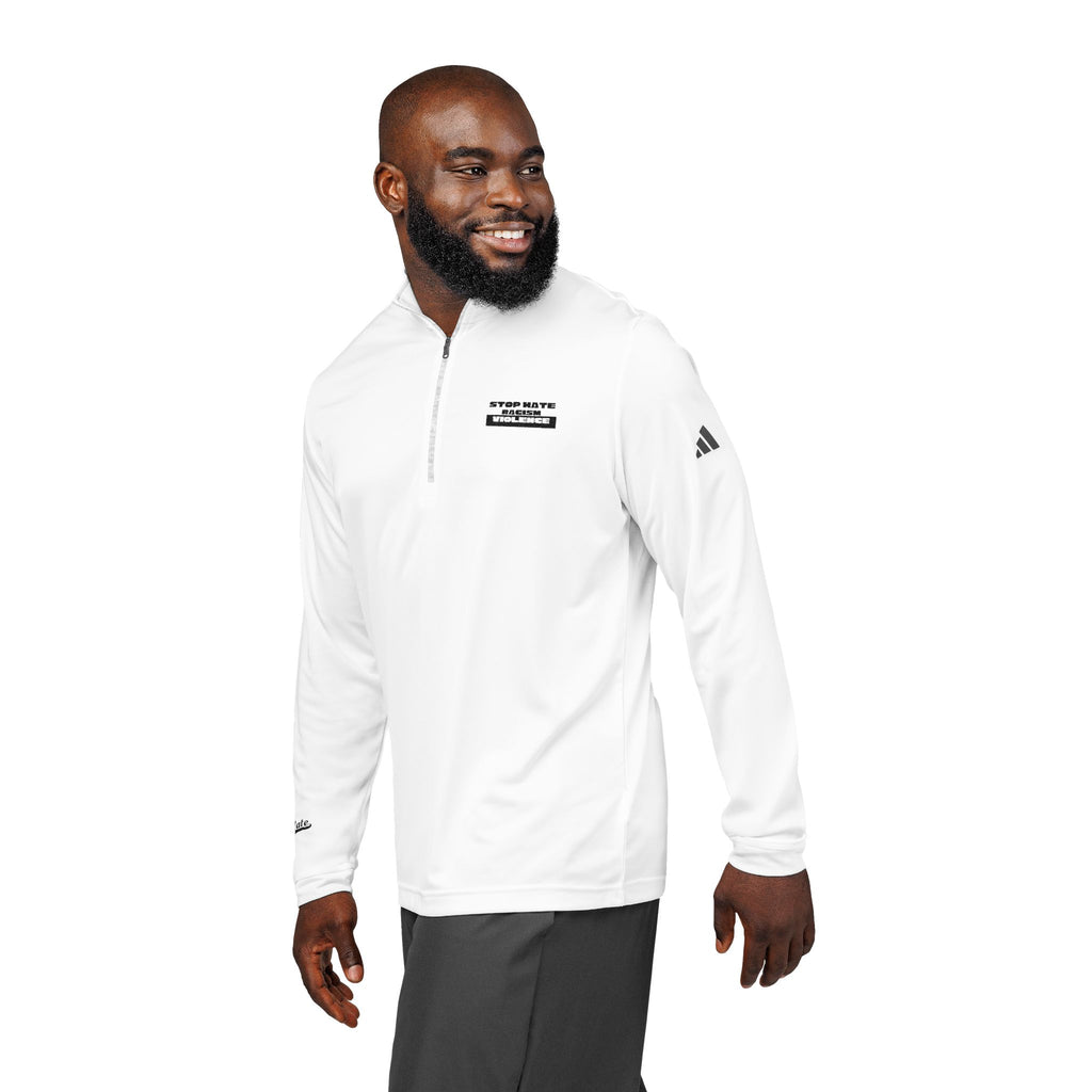 Embroidered adidas Quarter-Zip Pullover — Minimal Logo Performance Top
